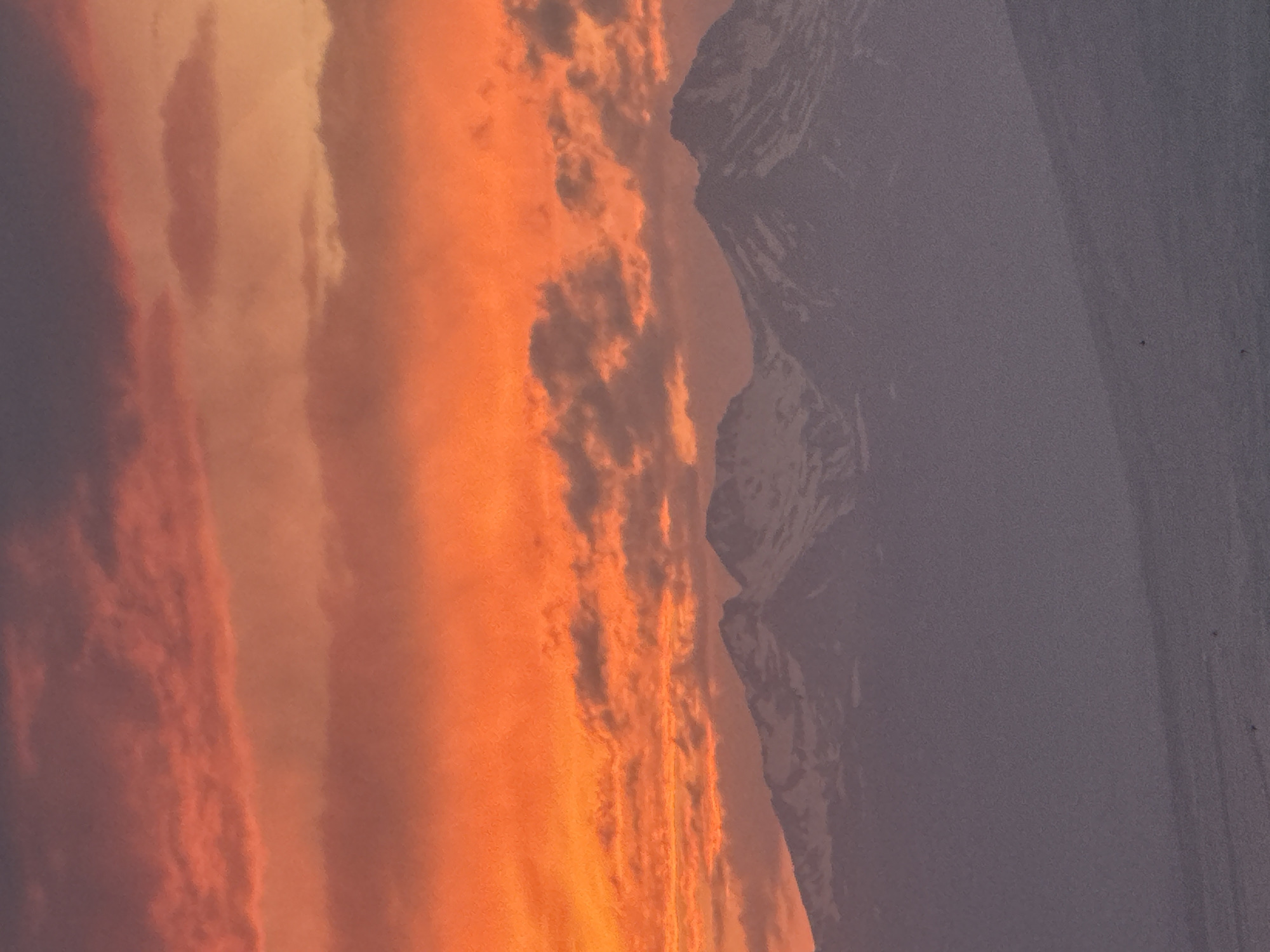 Fiery sunset over Abovyan, Armenia, seen from across the city