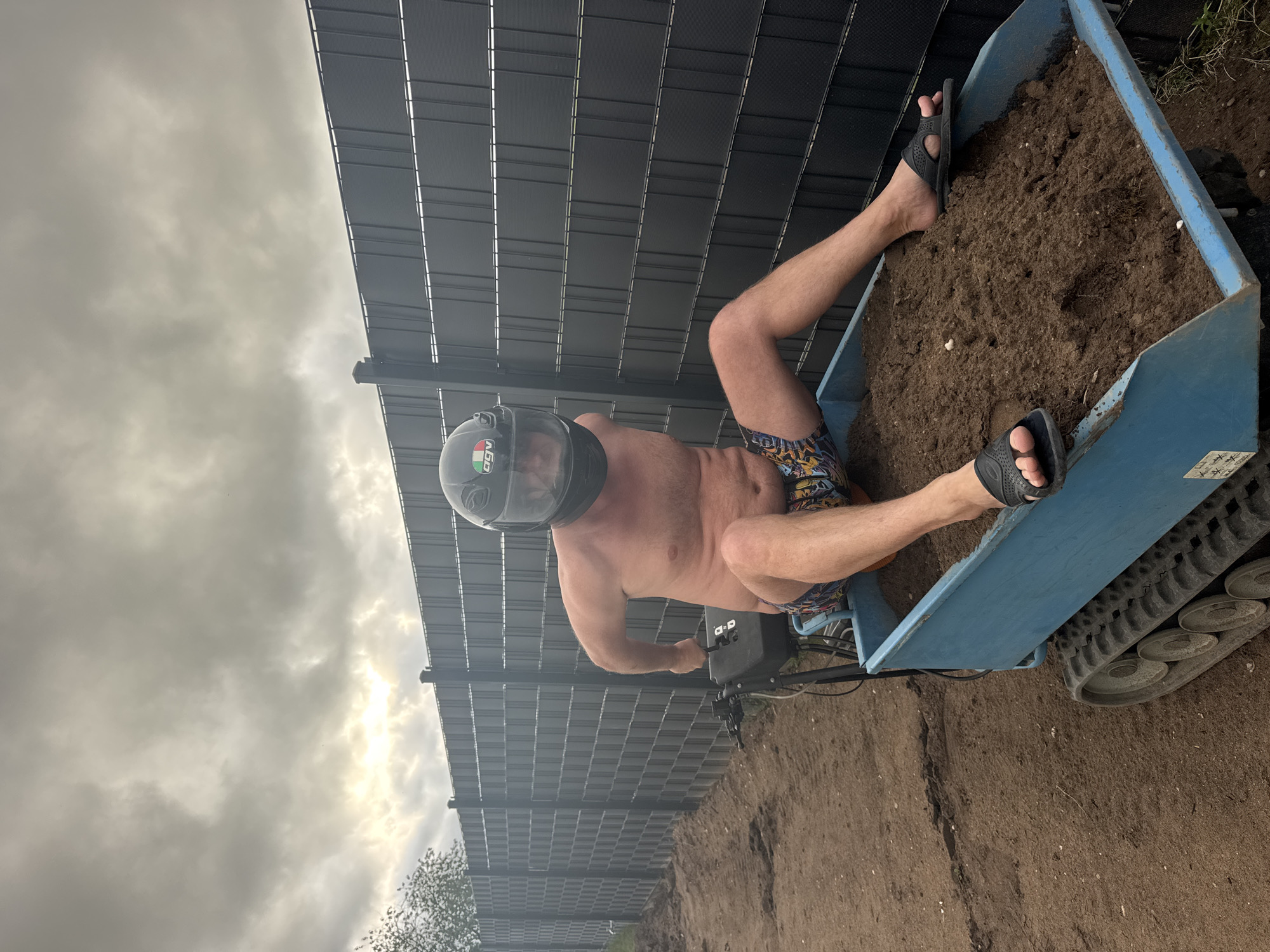 Construction work documented at Bellheim residence with machinery operation