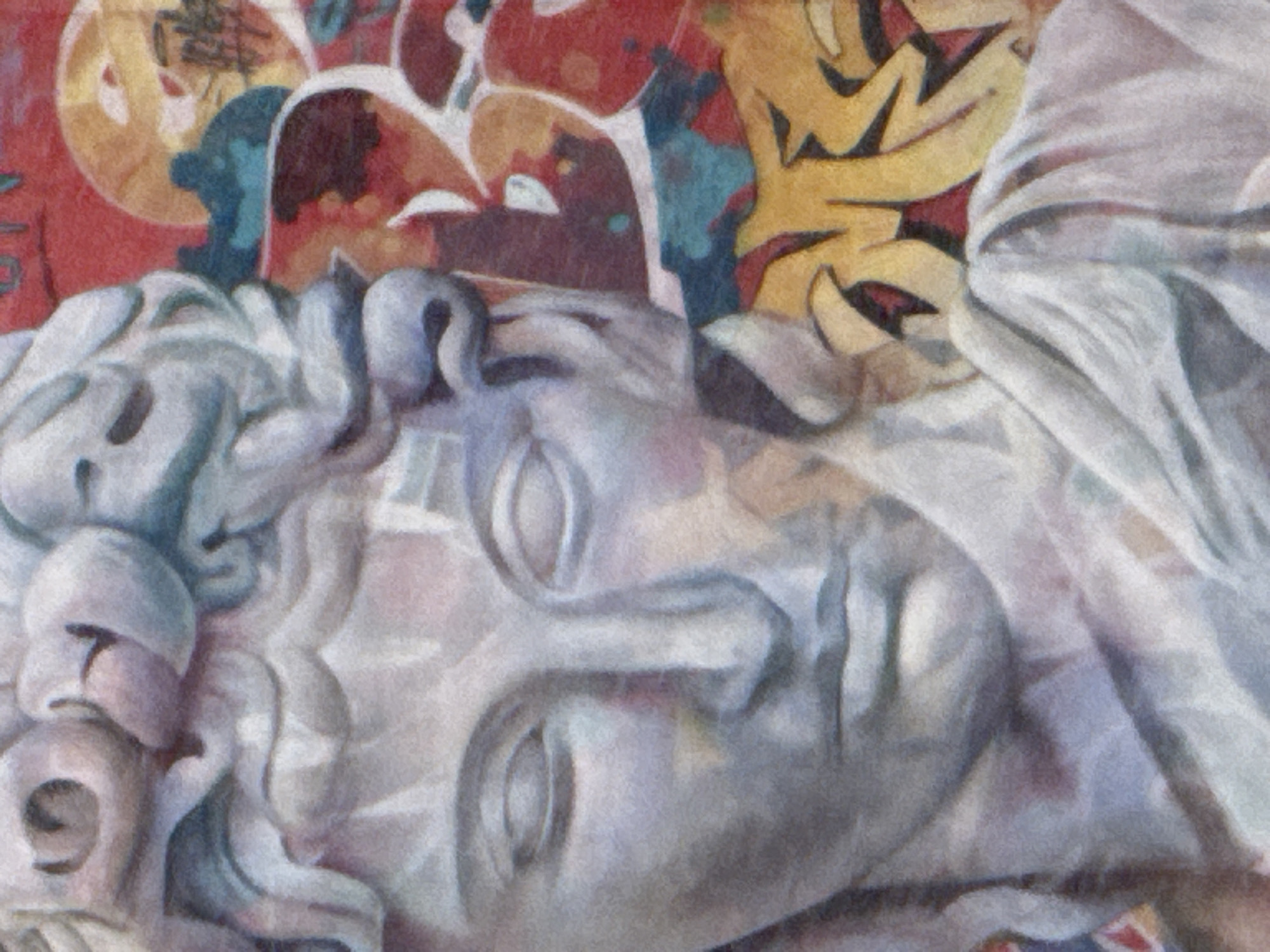 Moscow street art and murals documented during snowy afternoon