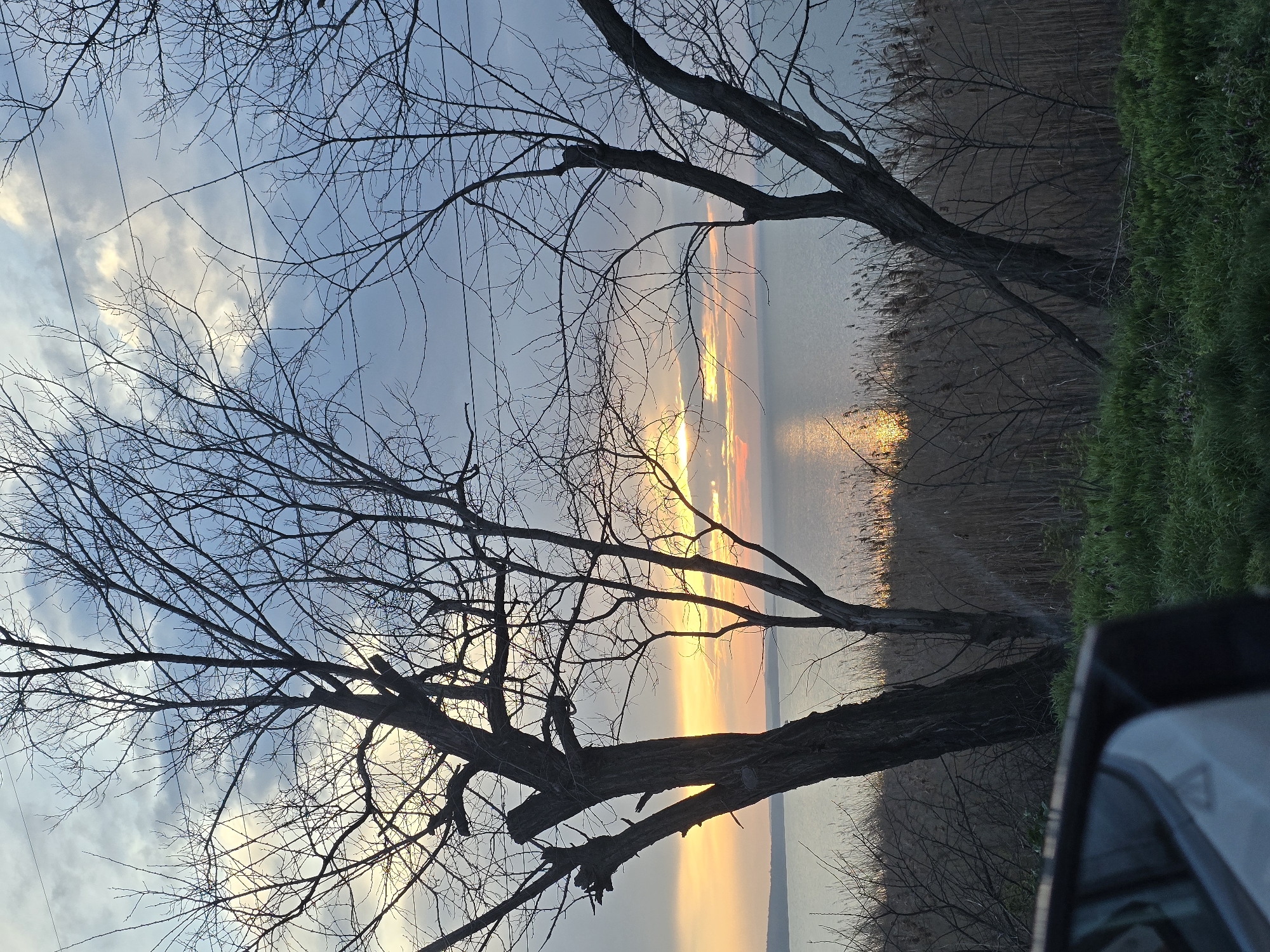 Sunset observed over water near Burgas, Bulgaria