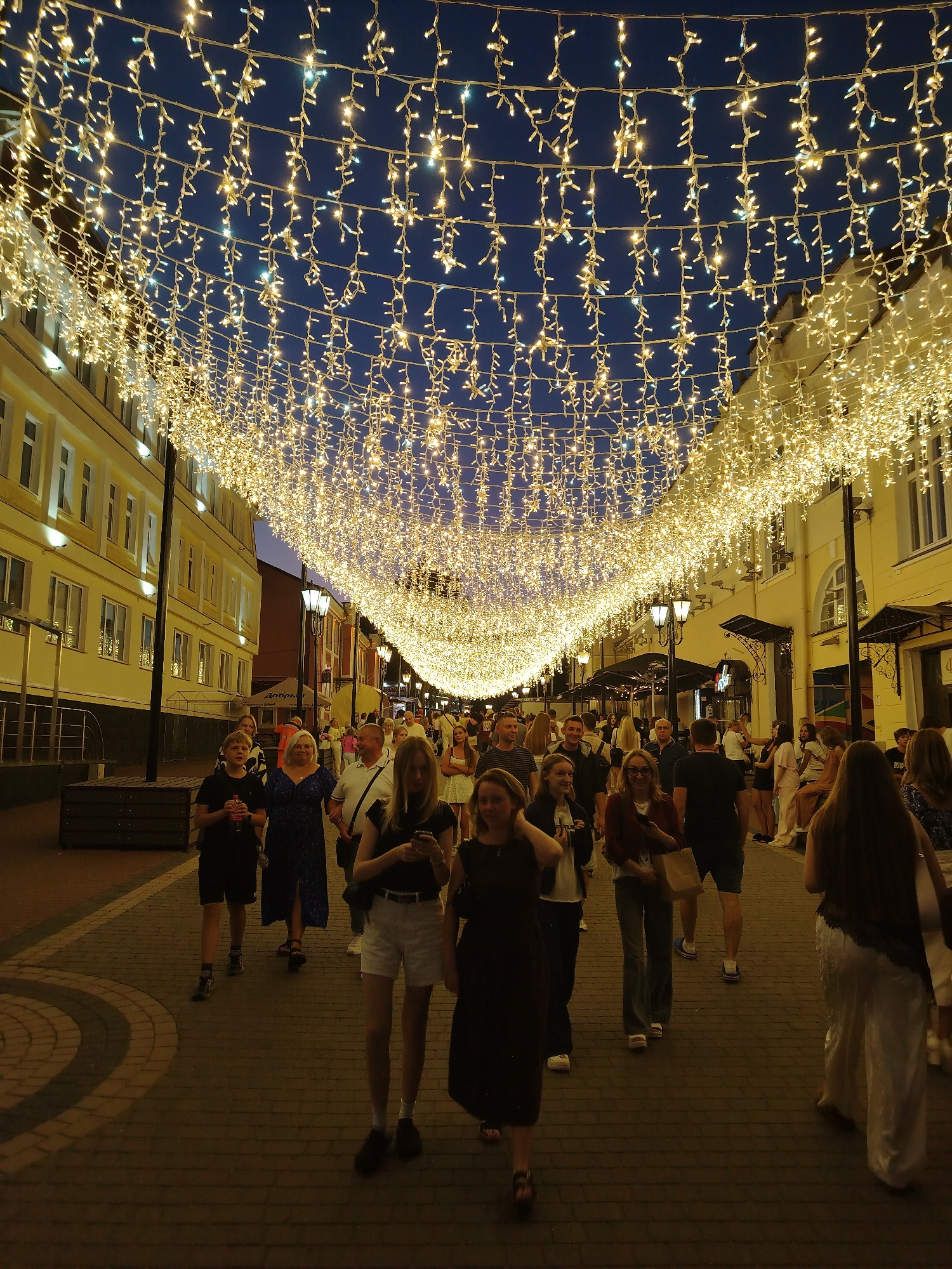 Summer night out on the streets of Vitsebsk