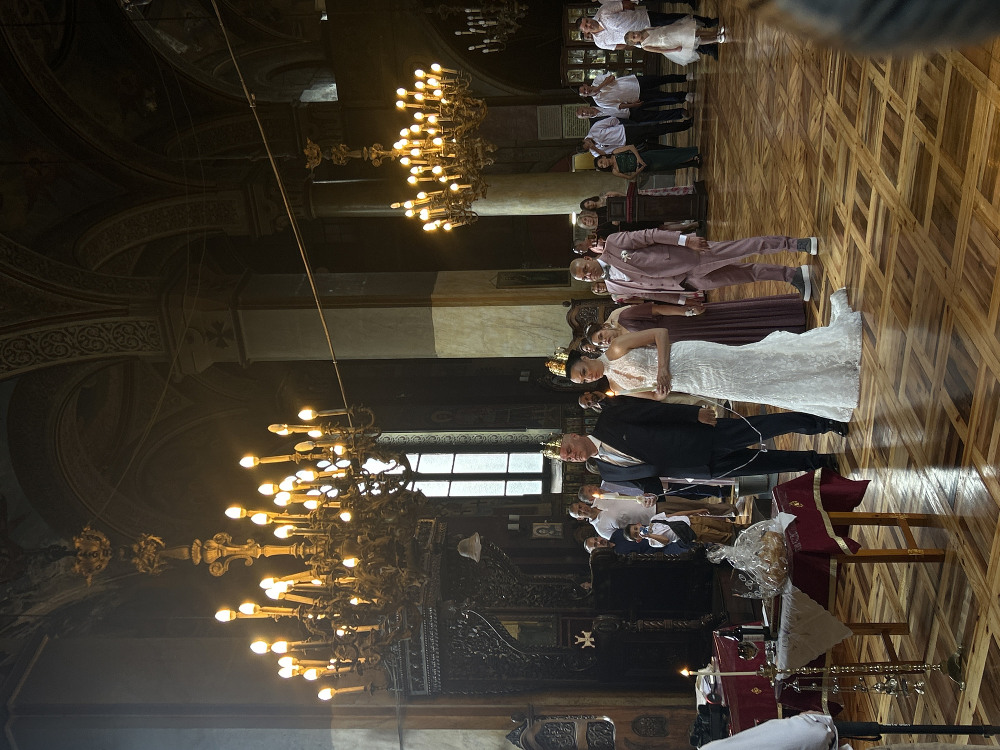 Orthodox wedding ceremony held at St. Nedelya Church, Sofia
