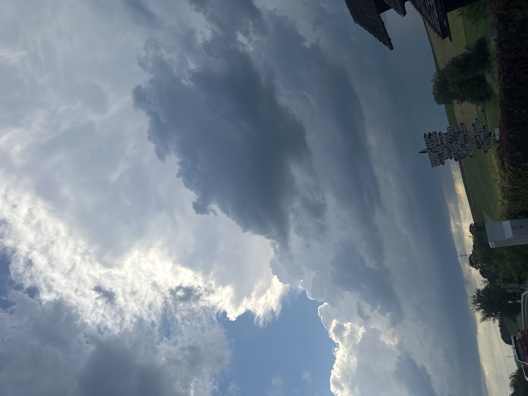 Storm clouds roll over rural Tuntenhausen on a June afternoon