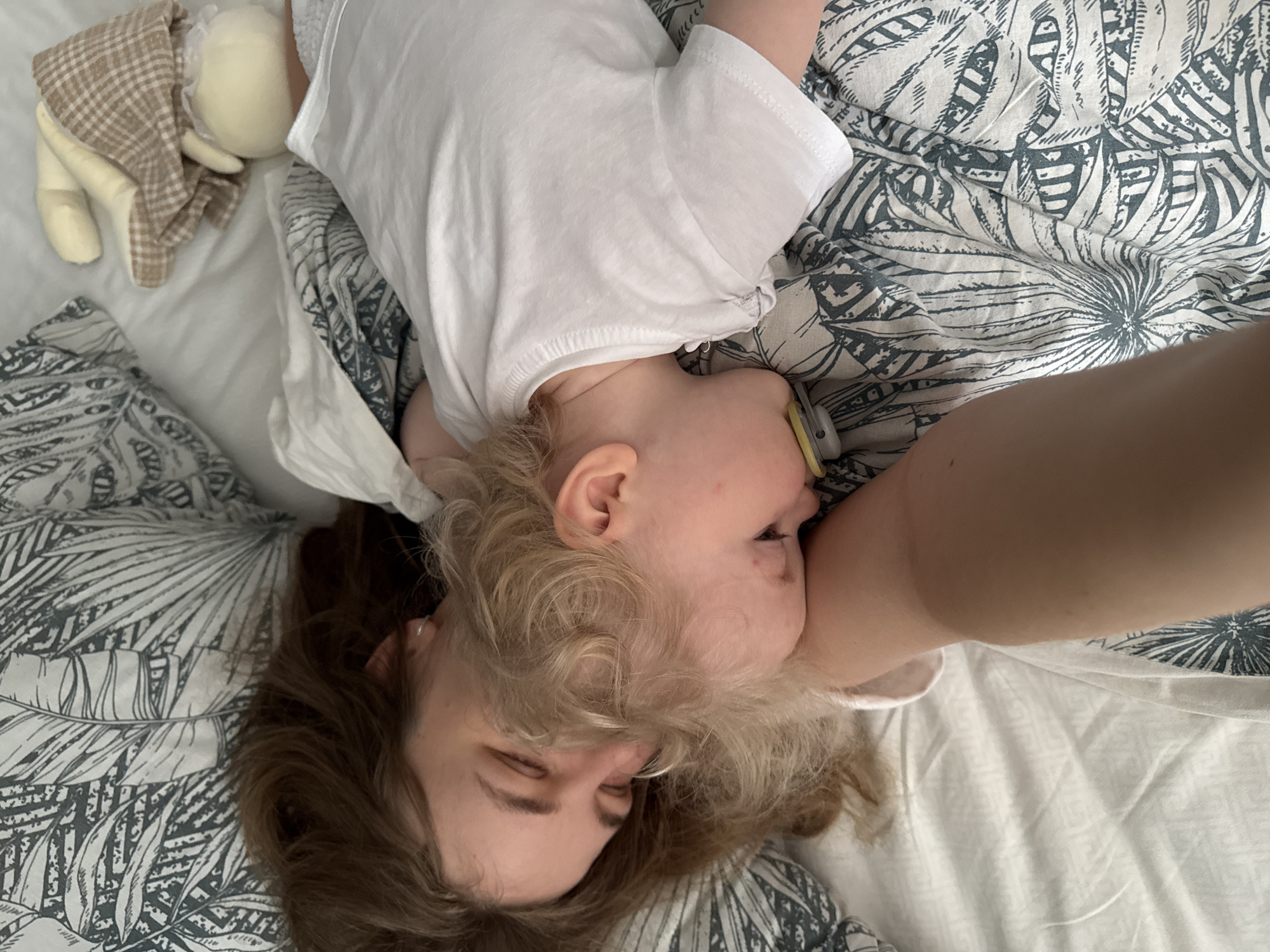 Mother and child share quiet morning moments in Vladimir