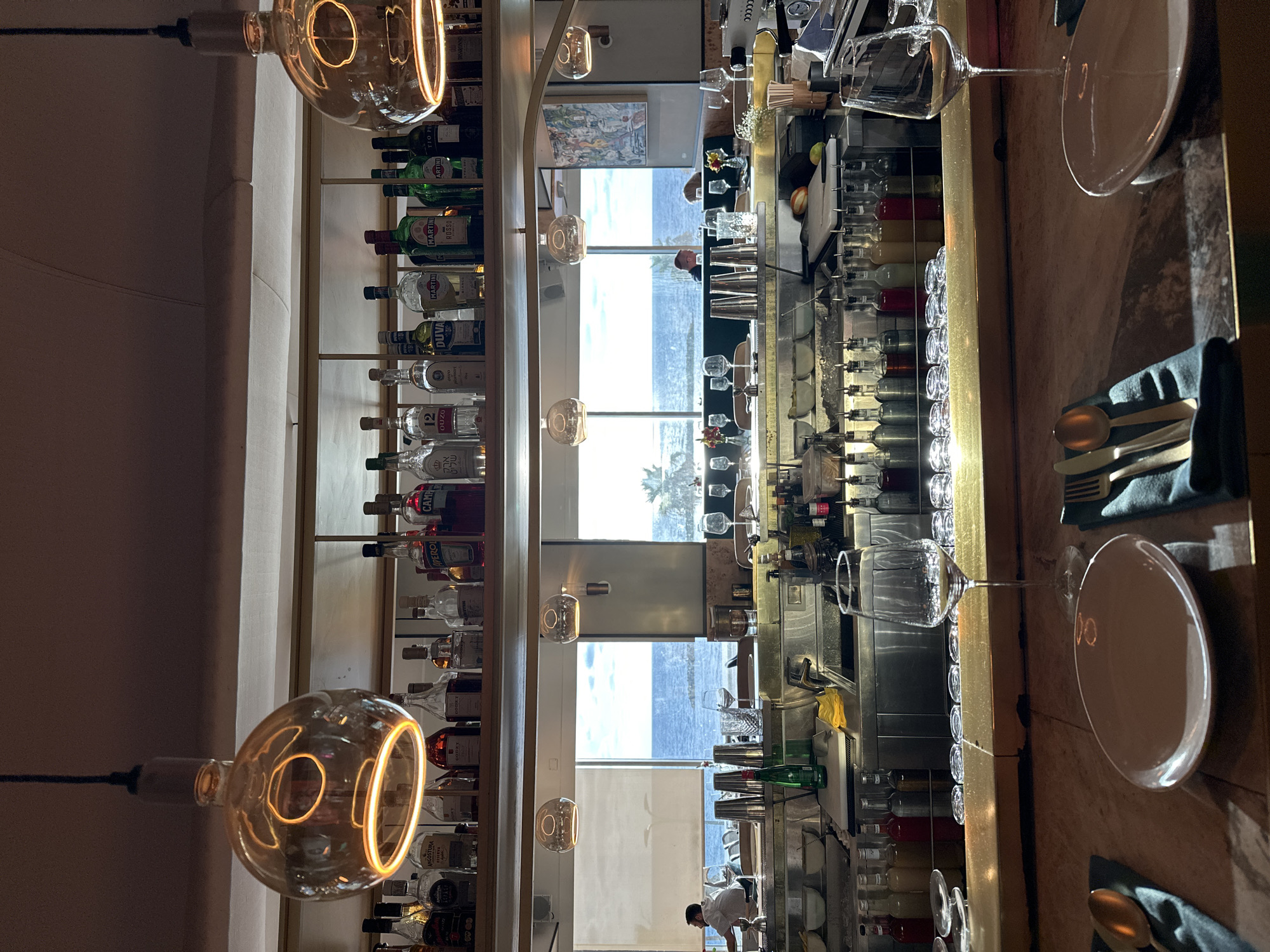 Tel-Aviv bar interior captured with coastal views visible
