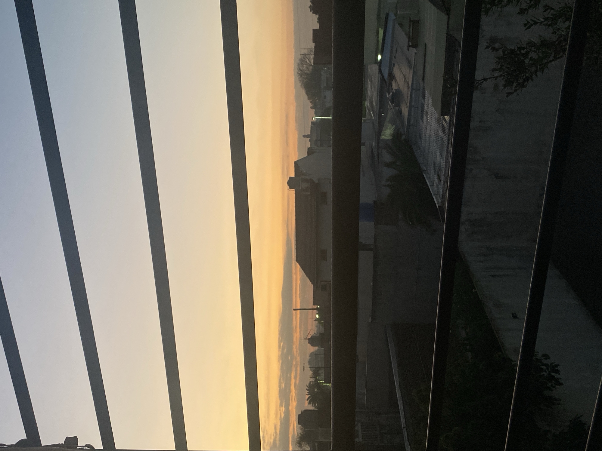 Golden sky transition observed through structure in Wilde, Argentina