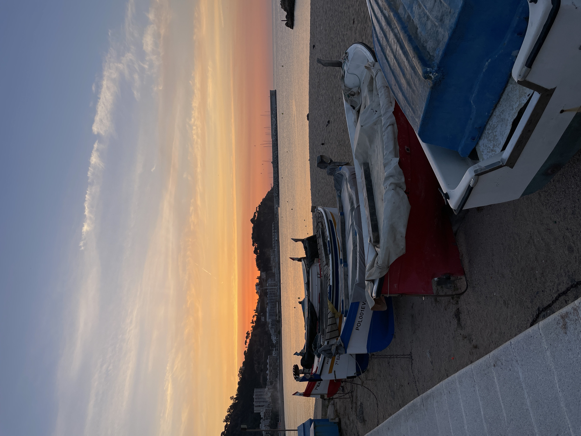 Warm sunset colors over the Blanes coastline