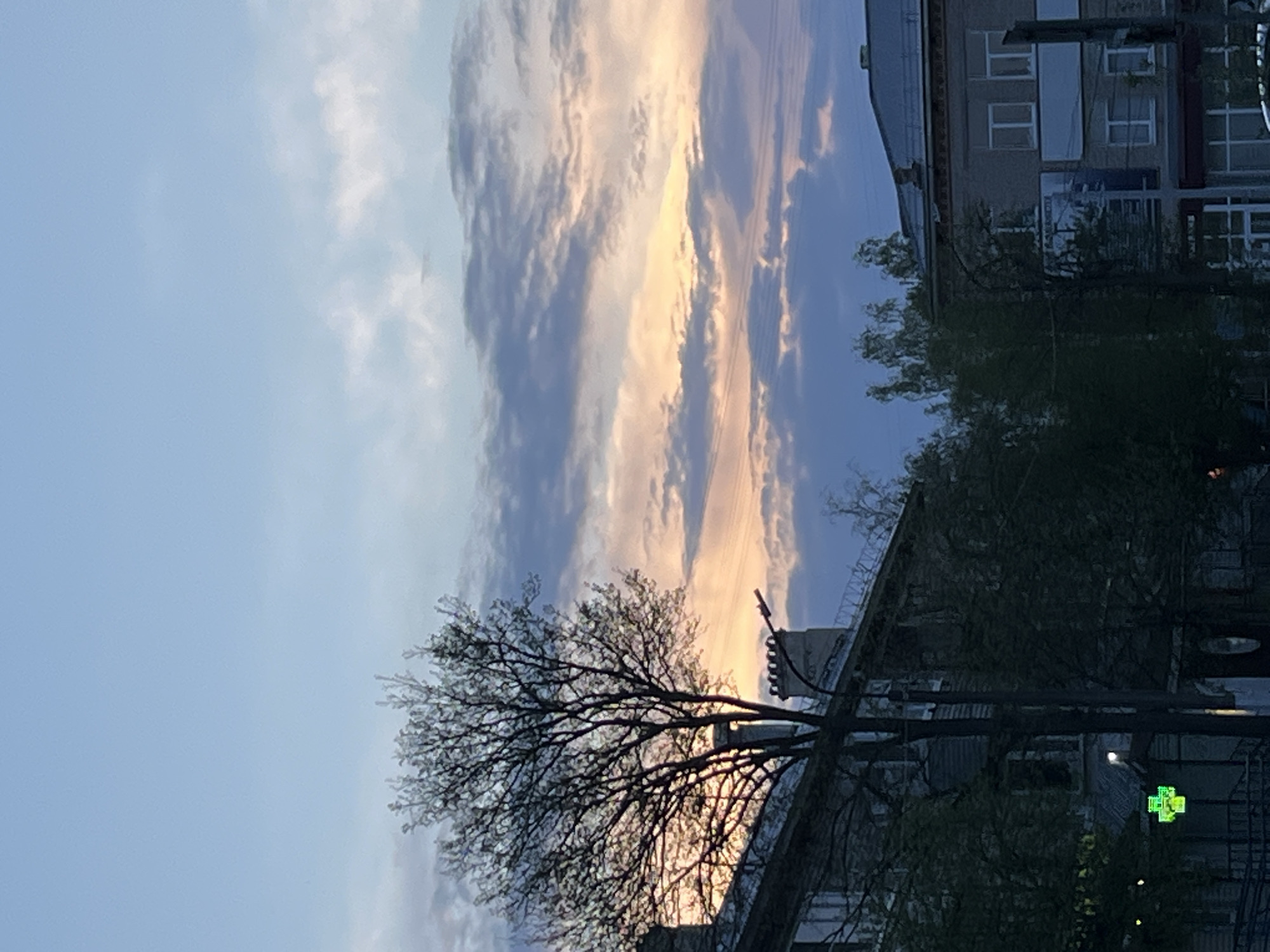 Evening scenes captured across Chaikovsky during sunset hours