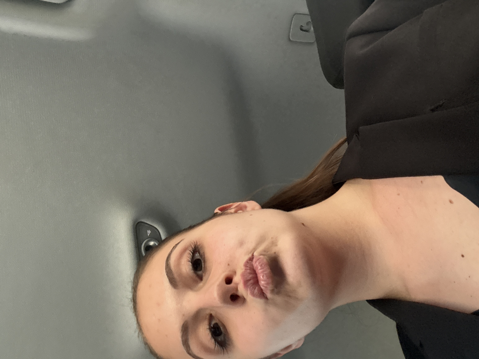 Woman photographed inside vehicle in Burgas, Bulgaria