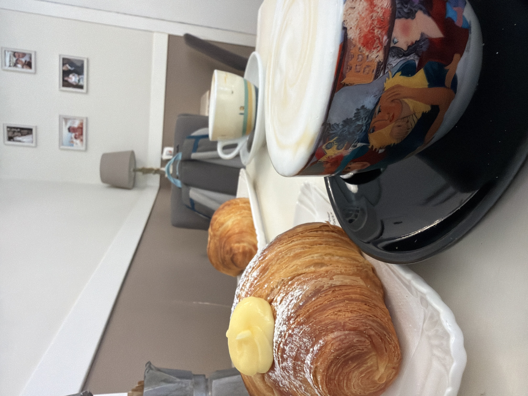 Morning breakfast and architecture documented in Vigevano, Italy