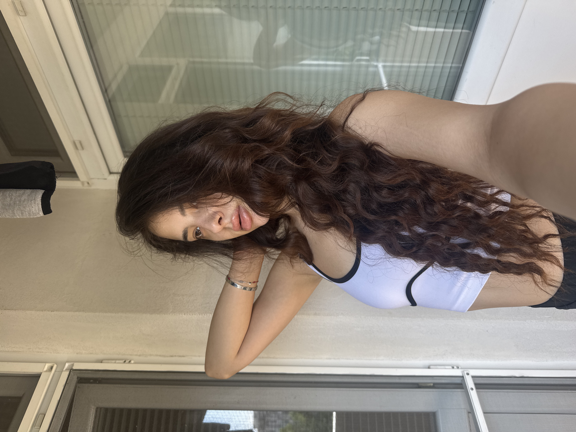 Woman takes multiple selfies during morning photoshoot in Plovdiv