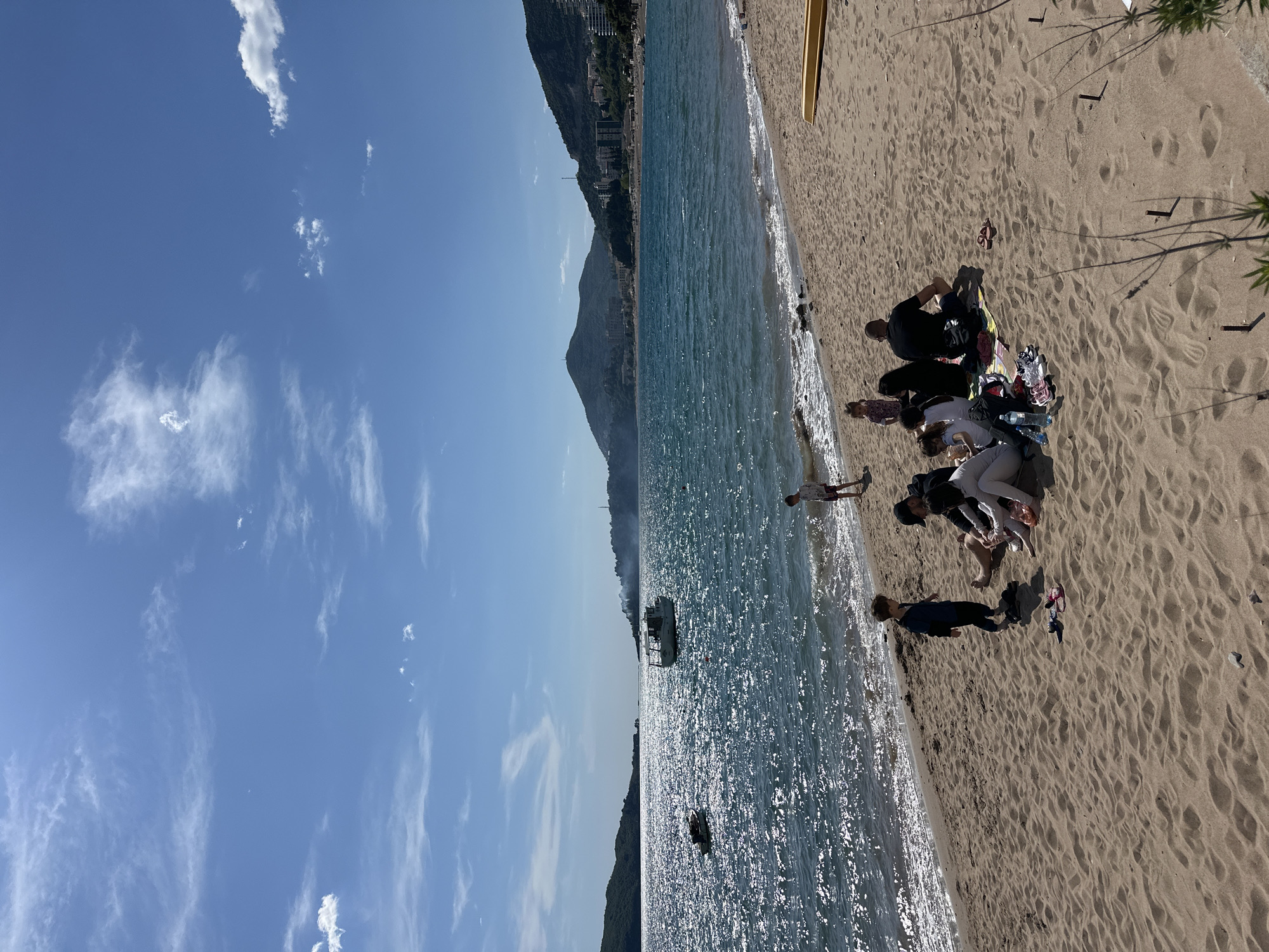 Tourists capture sunny afternoon scenes along Montenegro's Adriatic coast