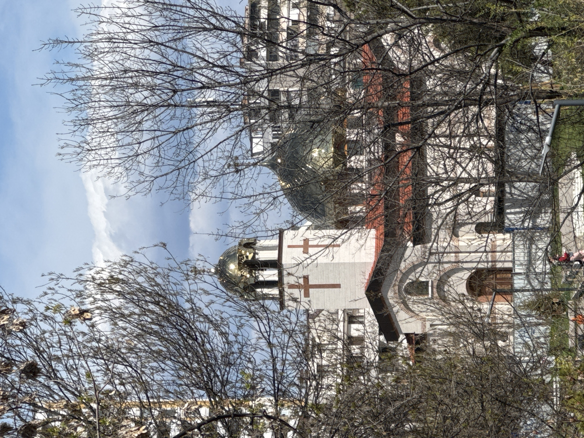 Sofia architecture documented: church, construction site, modern tower