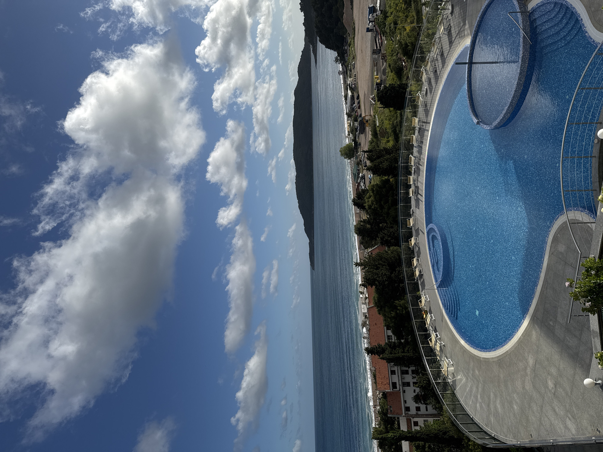 Elevated view captured of Boreti pool area in Montenegro
