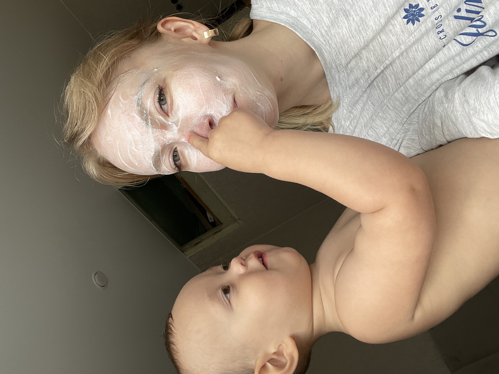 Mother and baby share quiet morning moments in Perm home