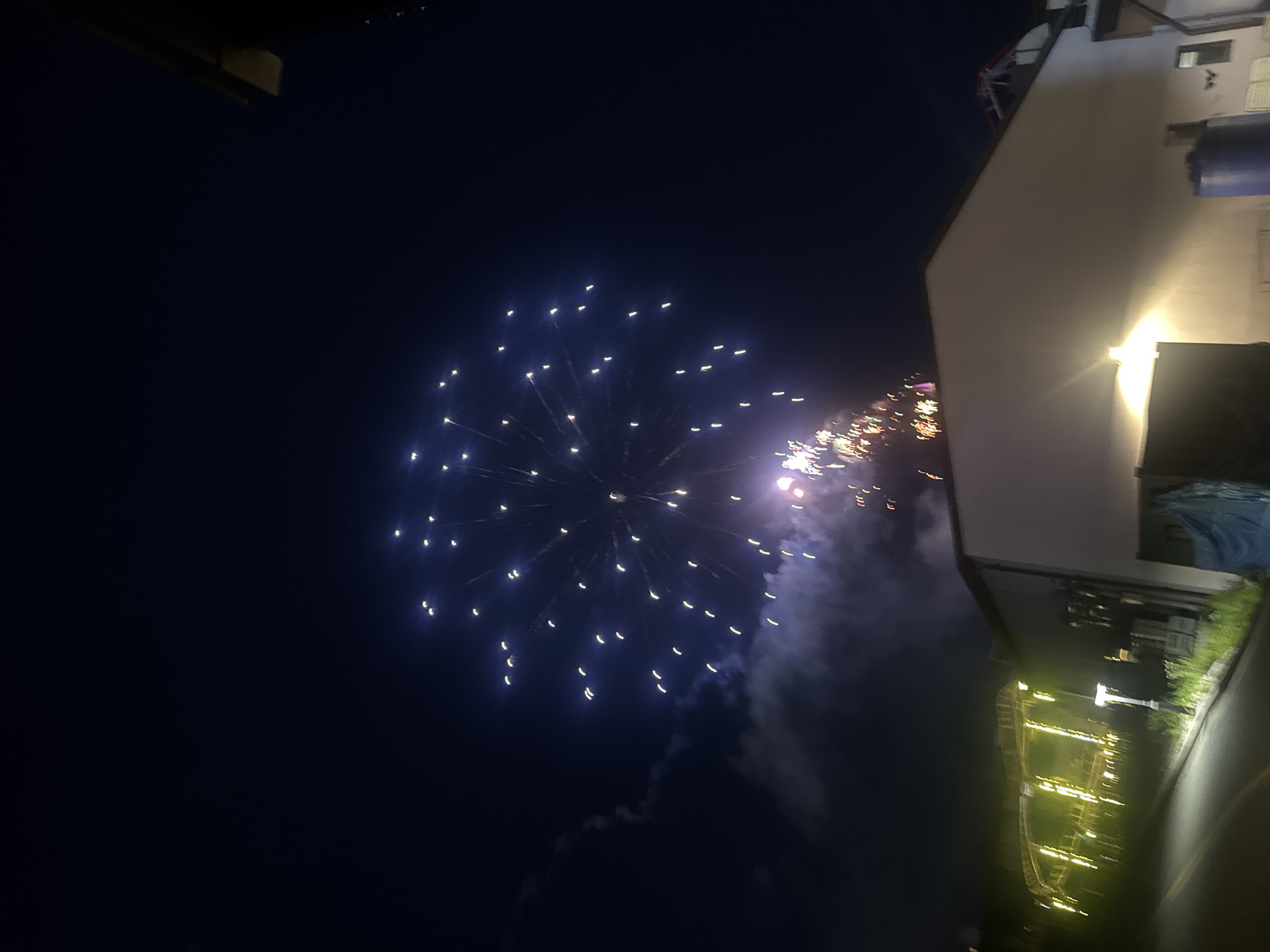 Fireworks display over Busan's night skyline