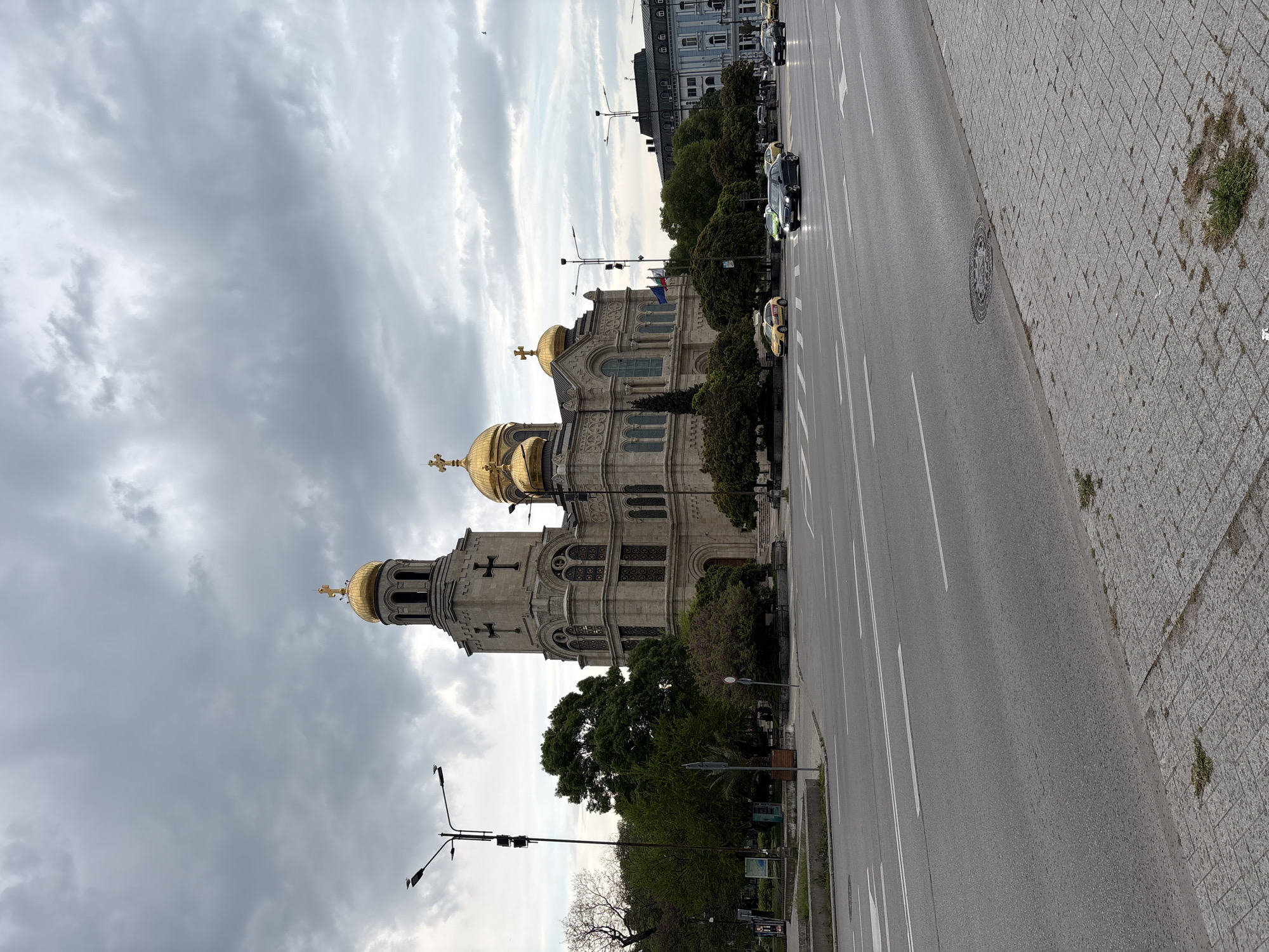 Marathon registration event held near historic cathedral in Varna