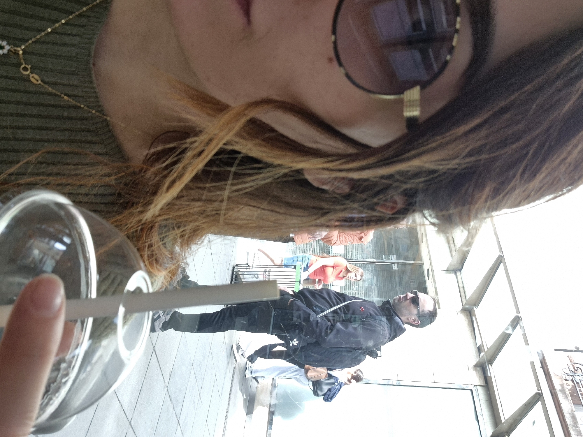 Tourist documents morning cafe visit, street scenes in Strasbourg