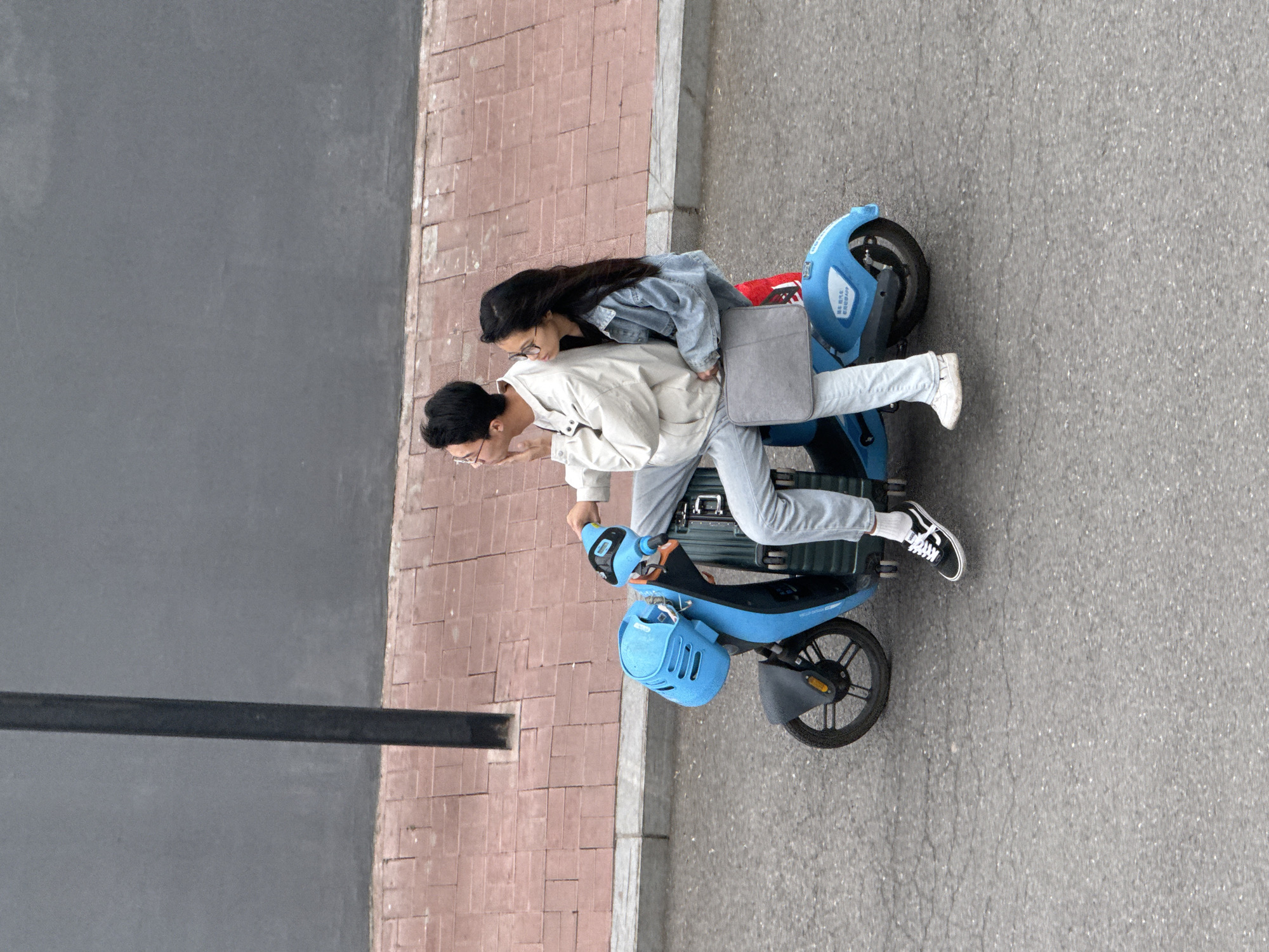 Morning scooter activity and gatherings observed in Zhongtun, China