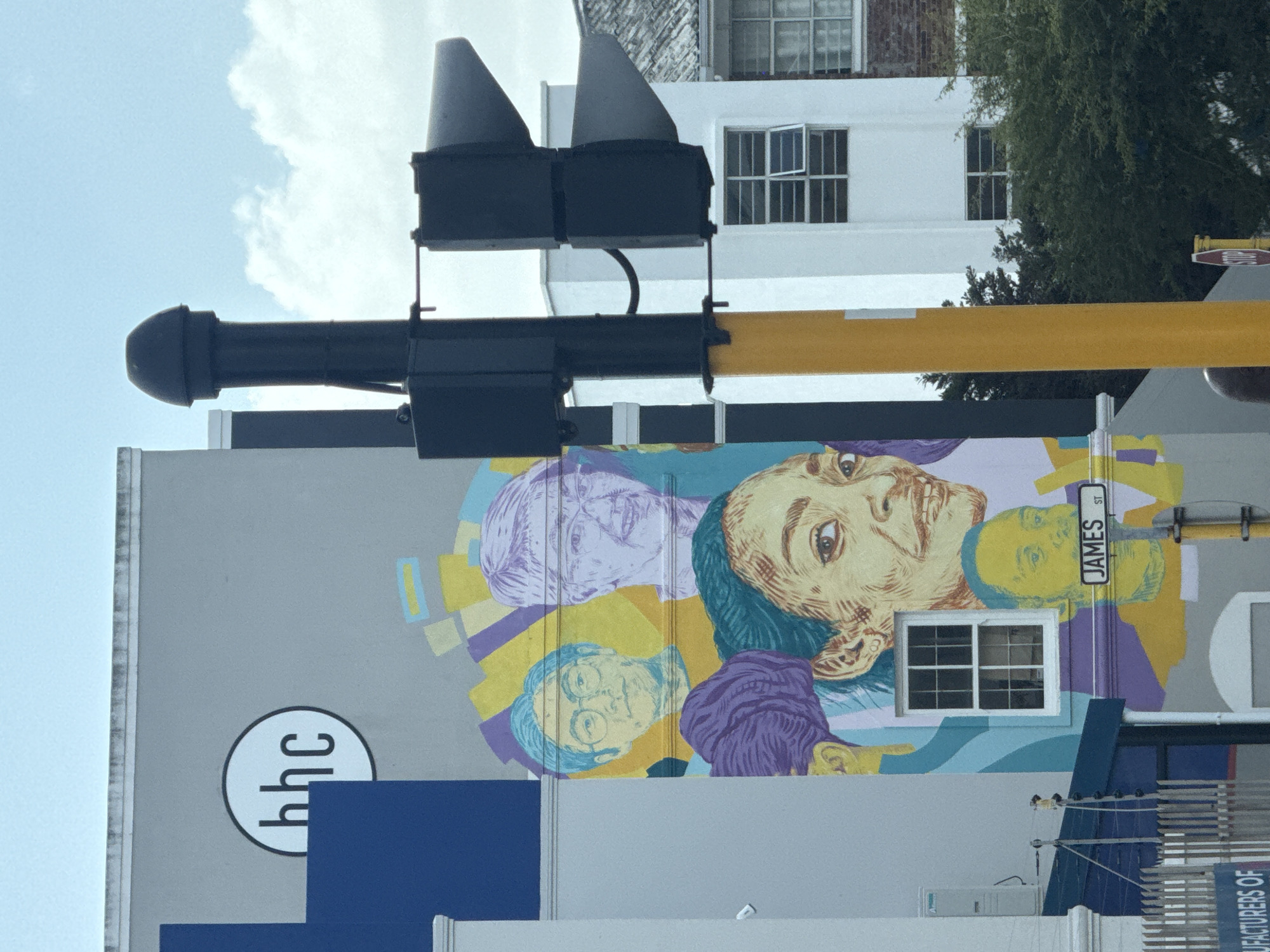 Colorful portrait mural spotted on Cape Town building wall