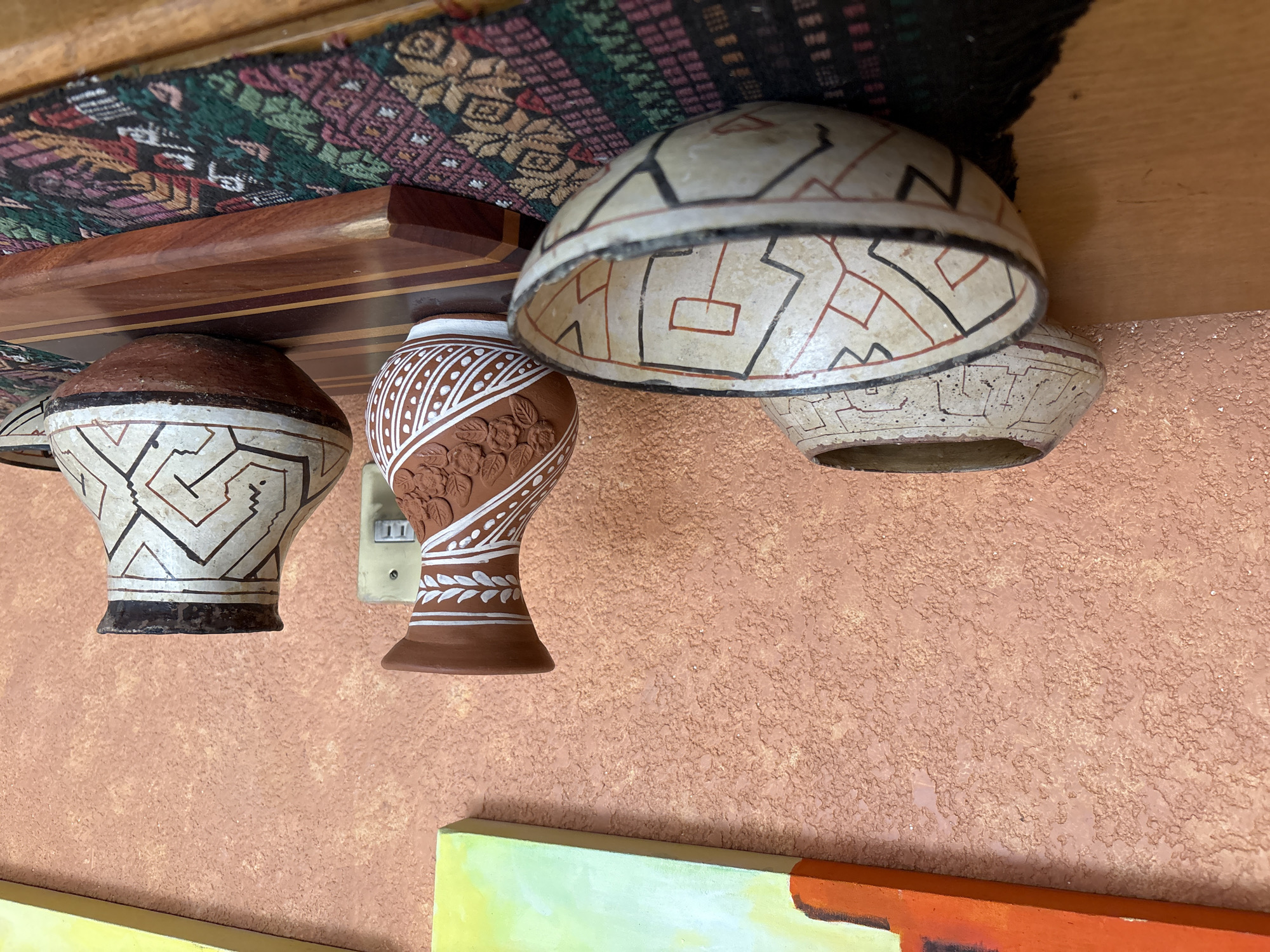 Decorative objects and natural arrangements documented in evening session