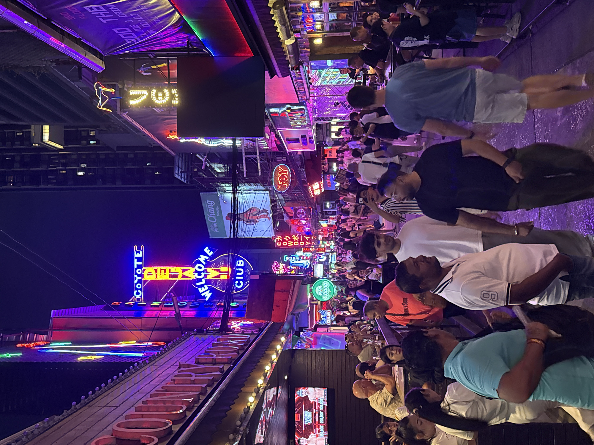 Neon-lit night in Bangkok's Patpong district