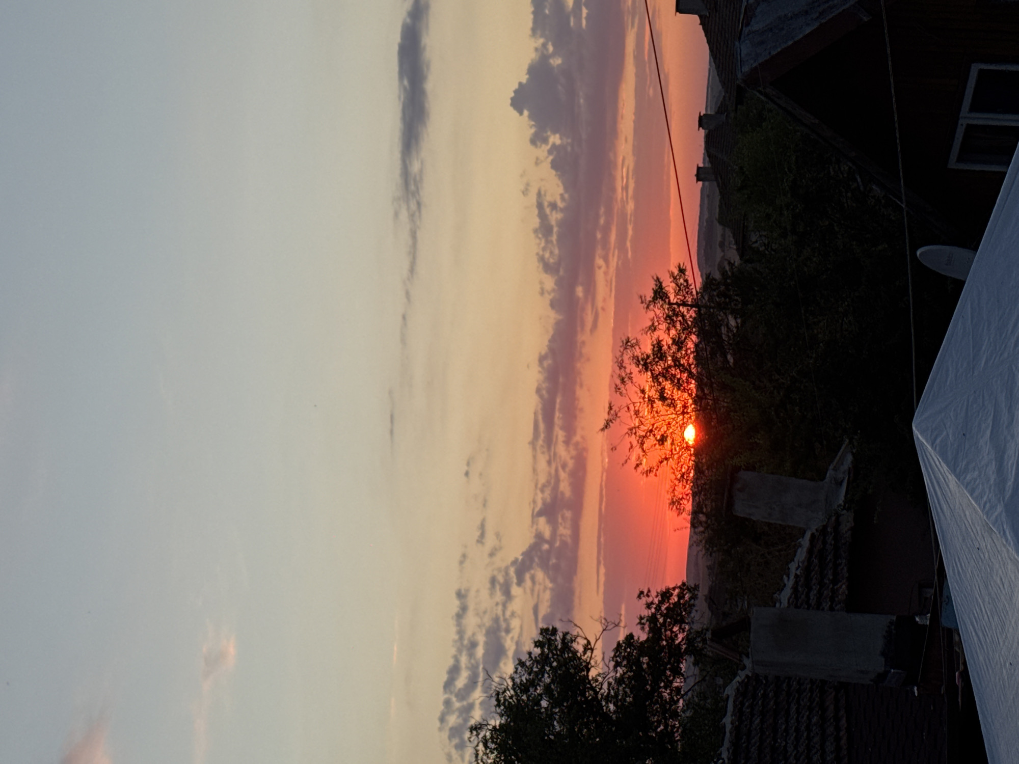 Sunset to nightfall in Sredets, with dogs and outdoor lights