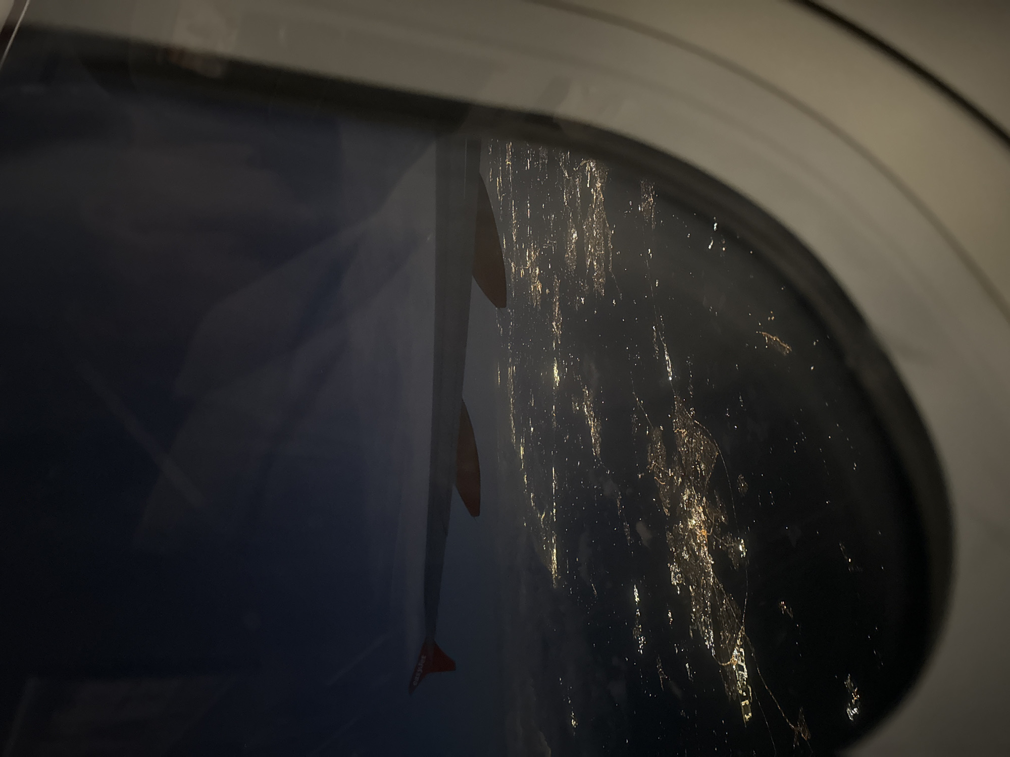 EasyJet passenger captures nighttime aerial view over Stafford