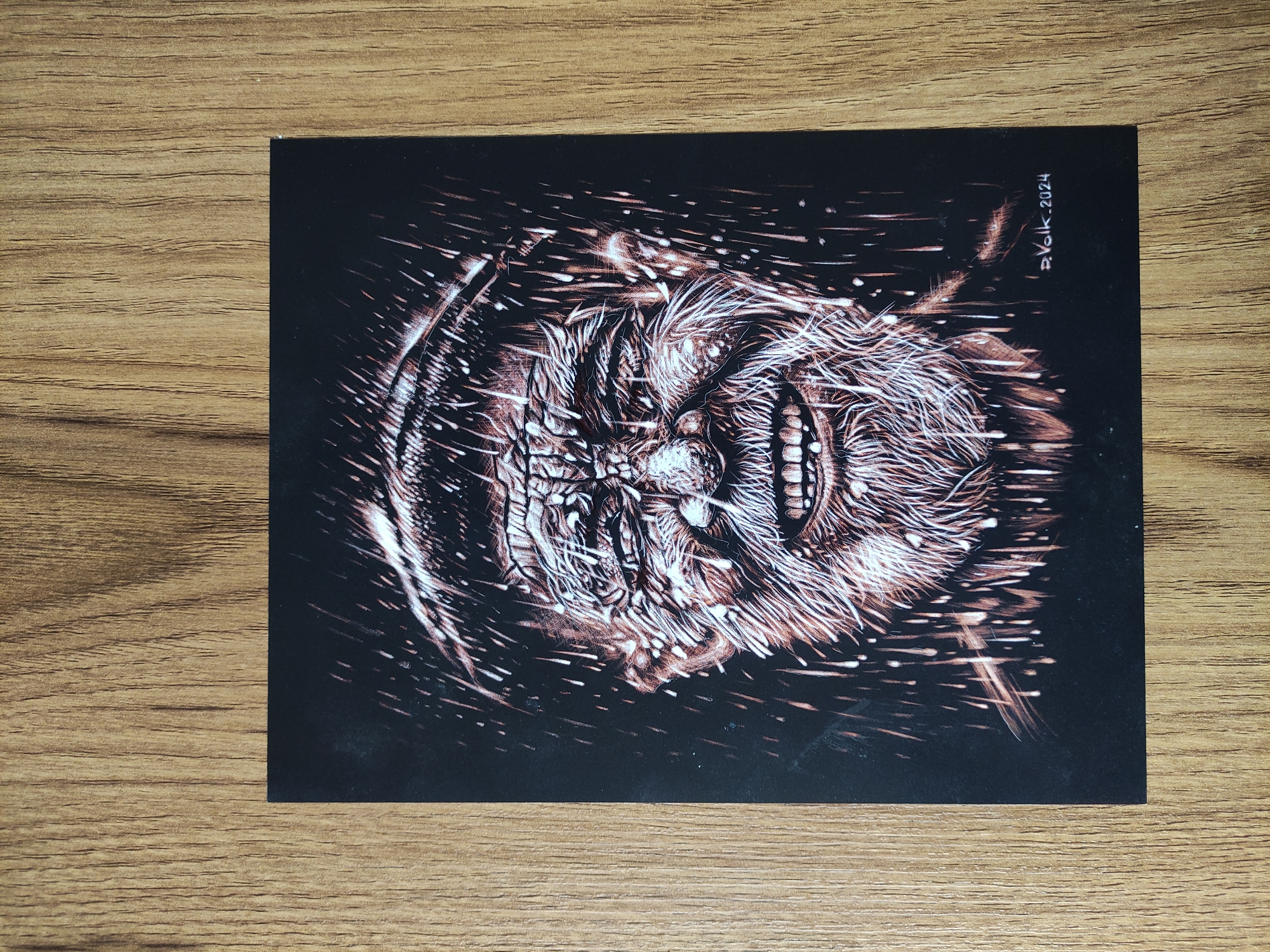 Art collection documented in Tbilisi featuring dramatic prints and postcards