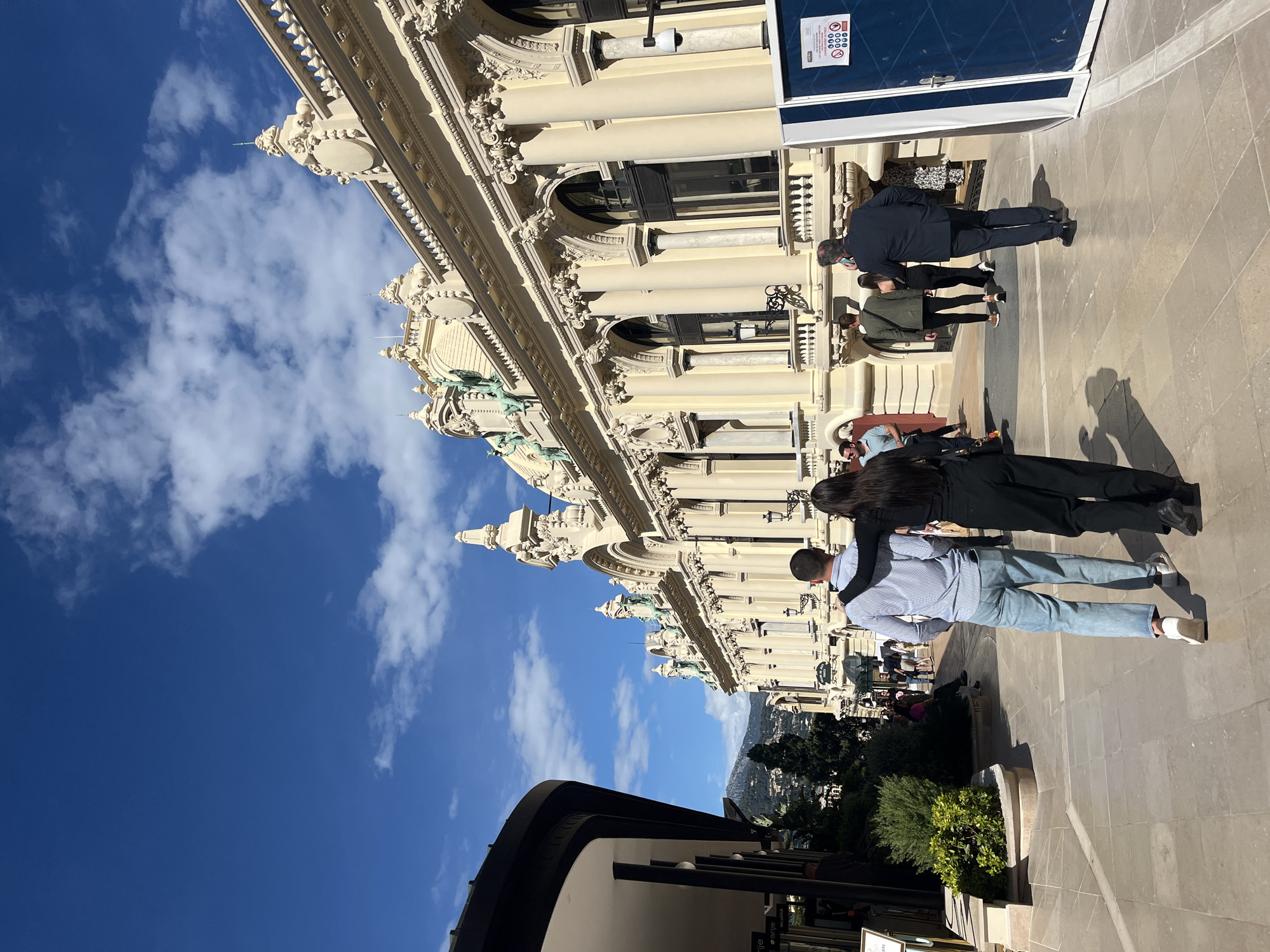 Tourist documents Monte Carlo Casino exterior in Monaco