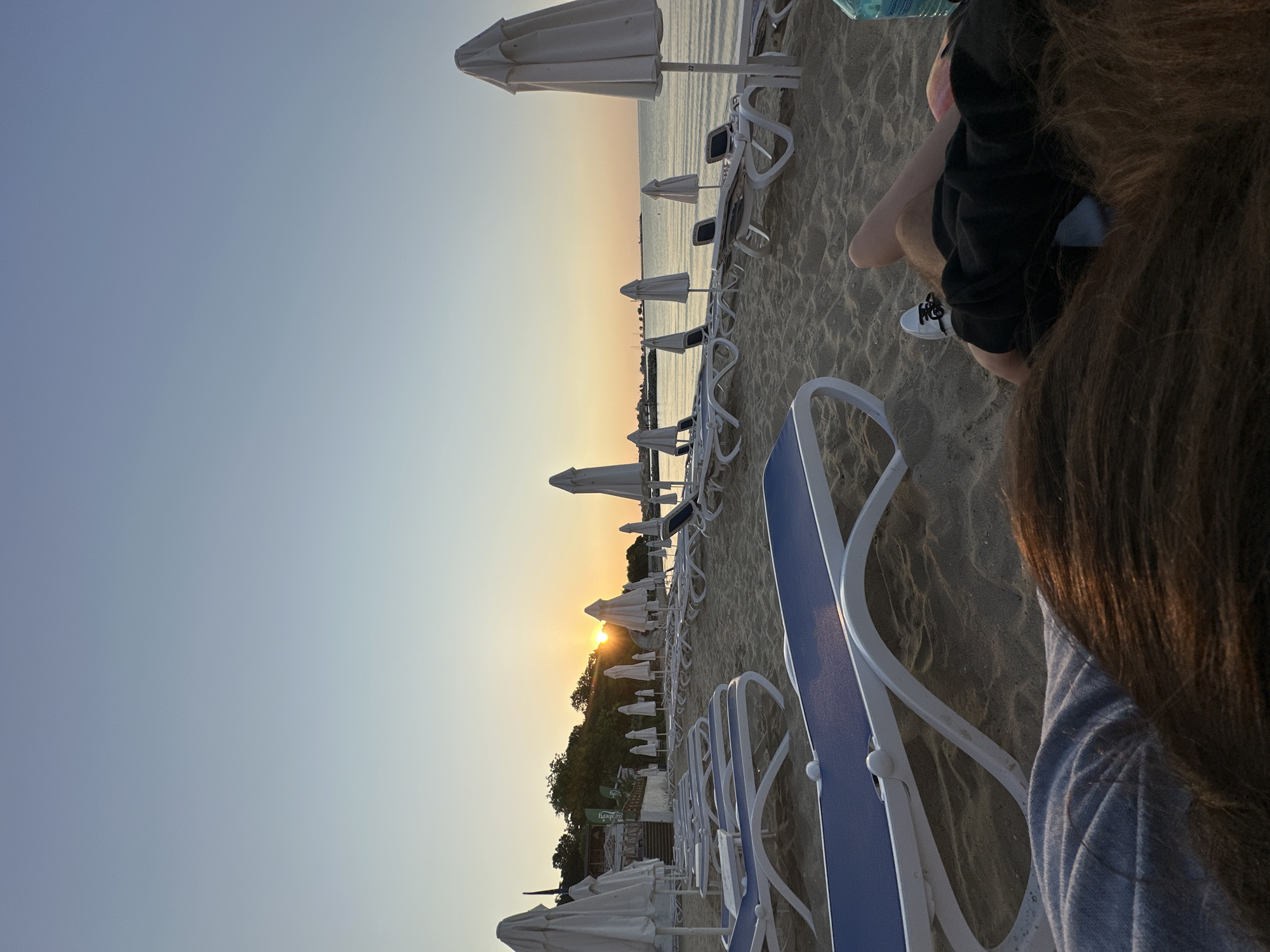 Sunrise moments on the Black Sea shore in Nesebar