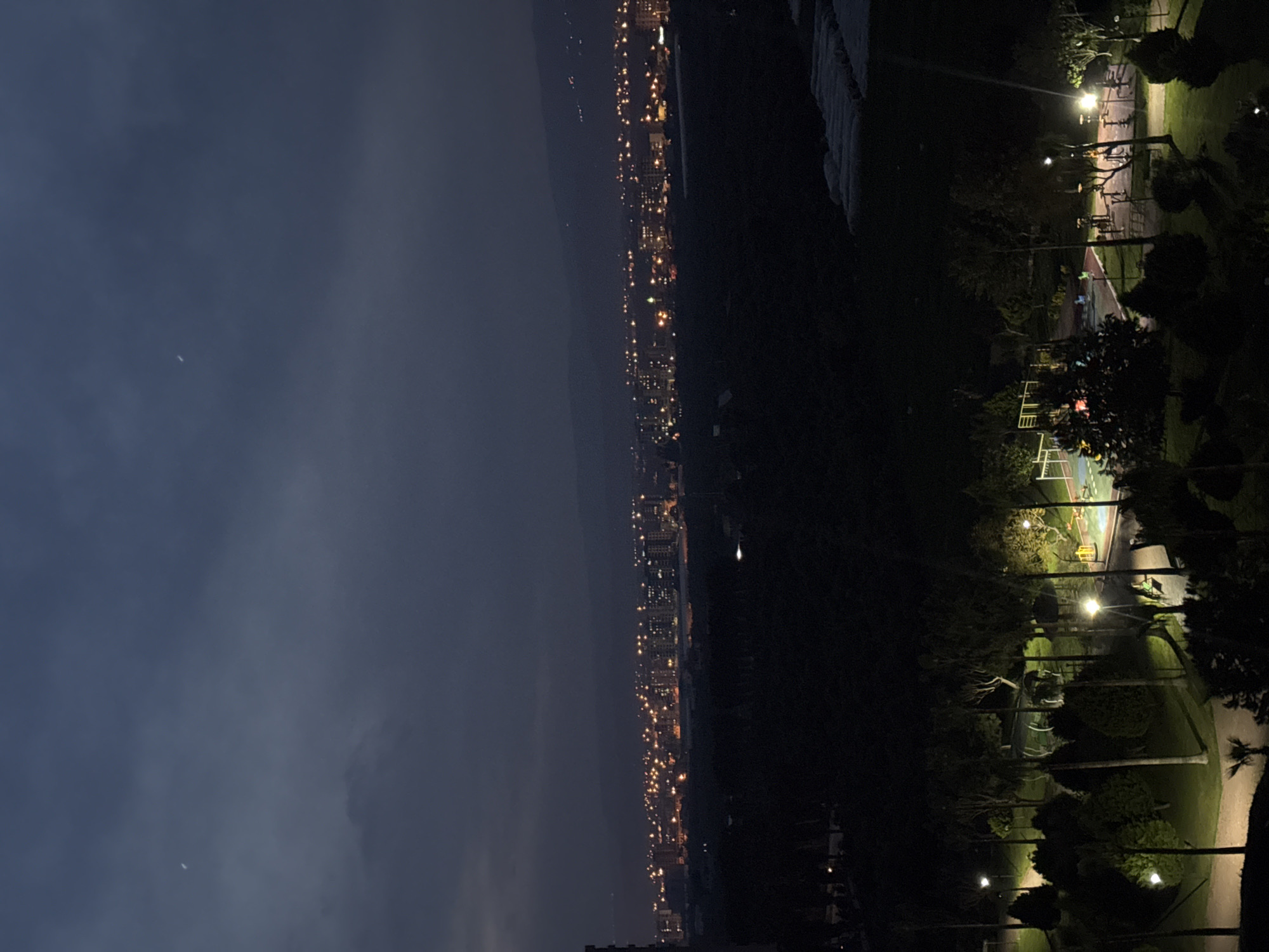 Nighttime cityscape views captured in Erdemli, Turkey