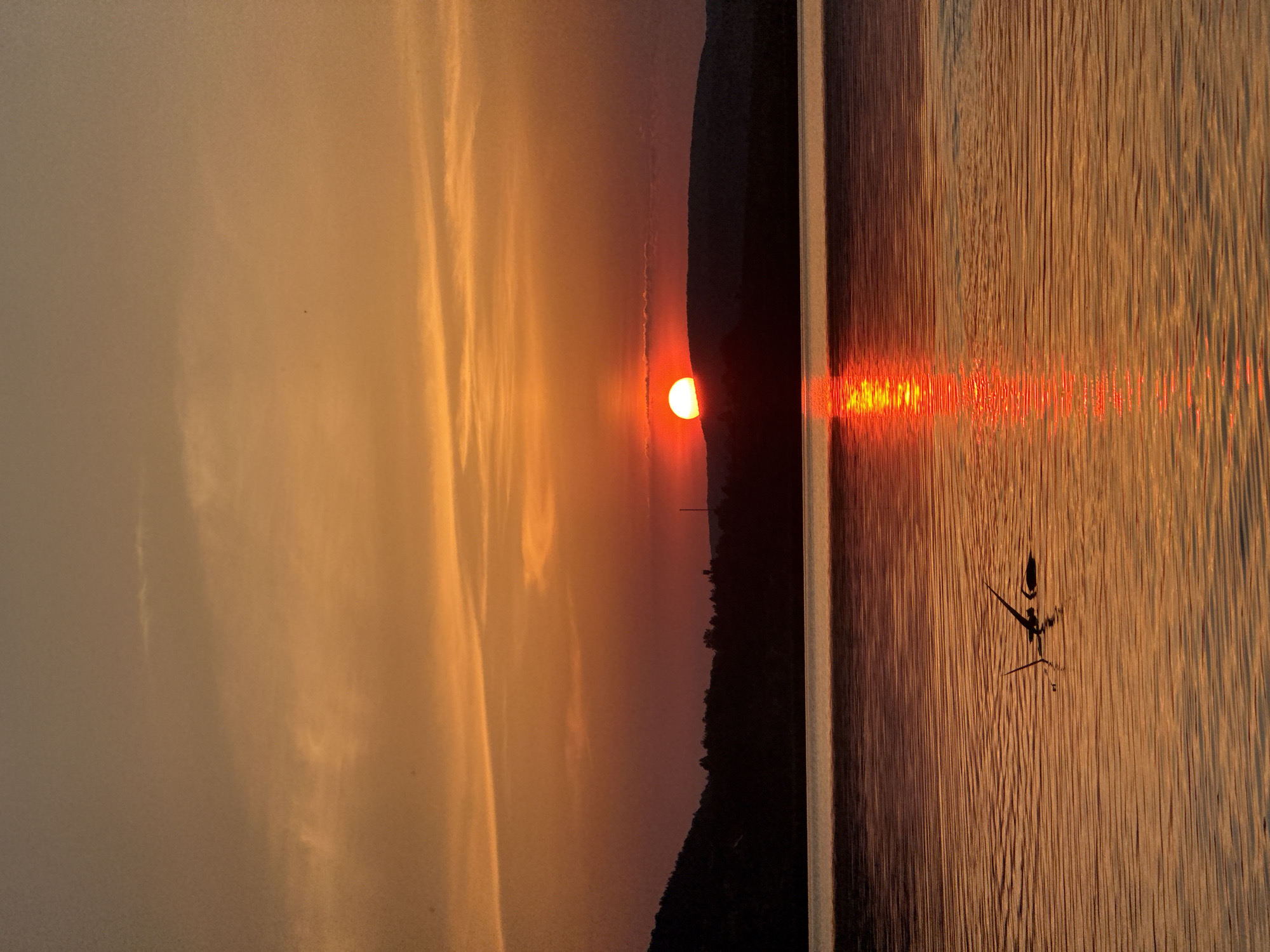 Sunset over the waterfront in Berezhany, Ukraine