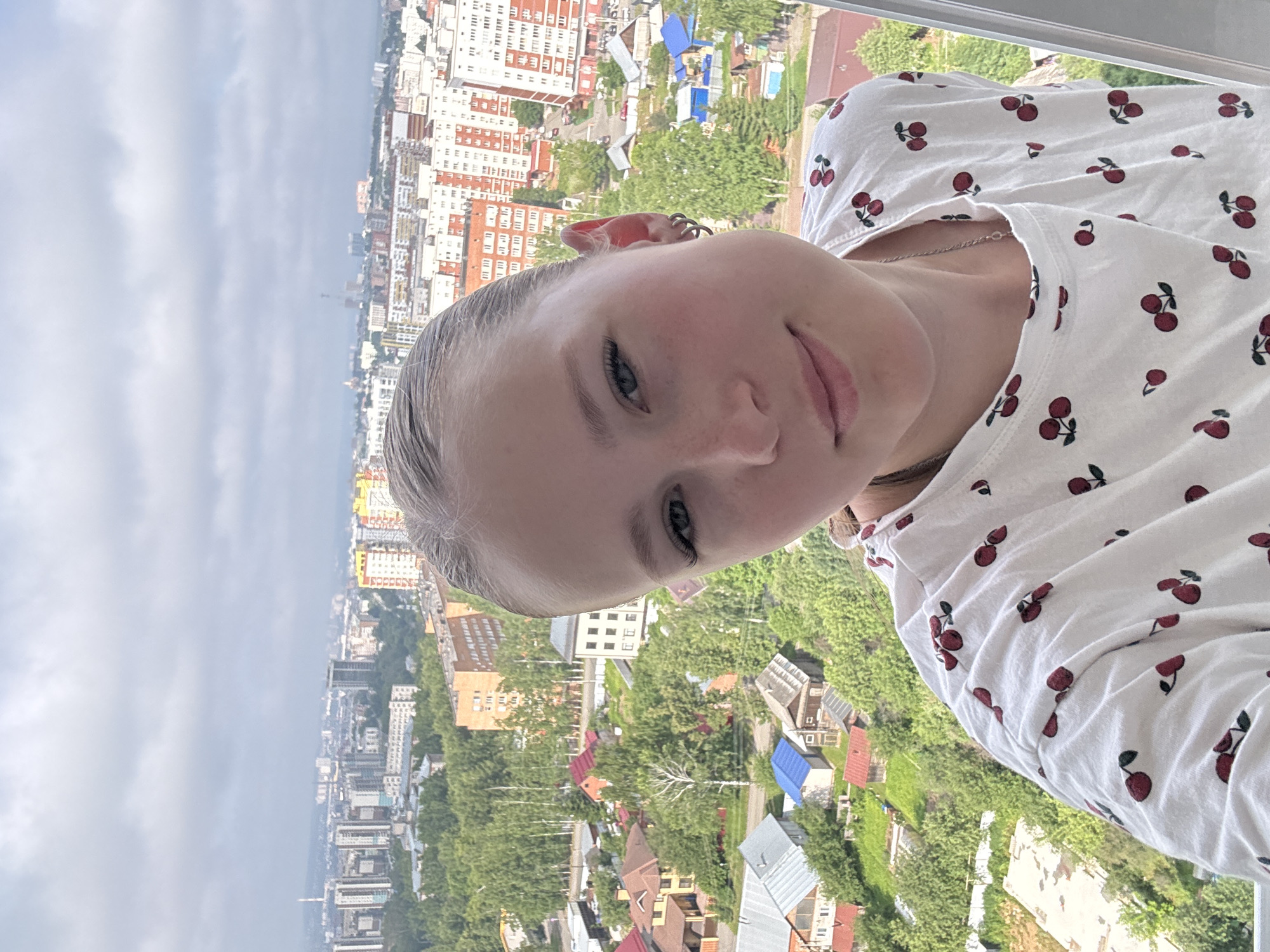 Young woman documents early morning moments in Izhevsk, Russia