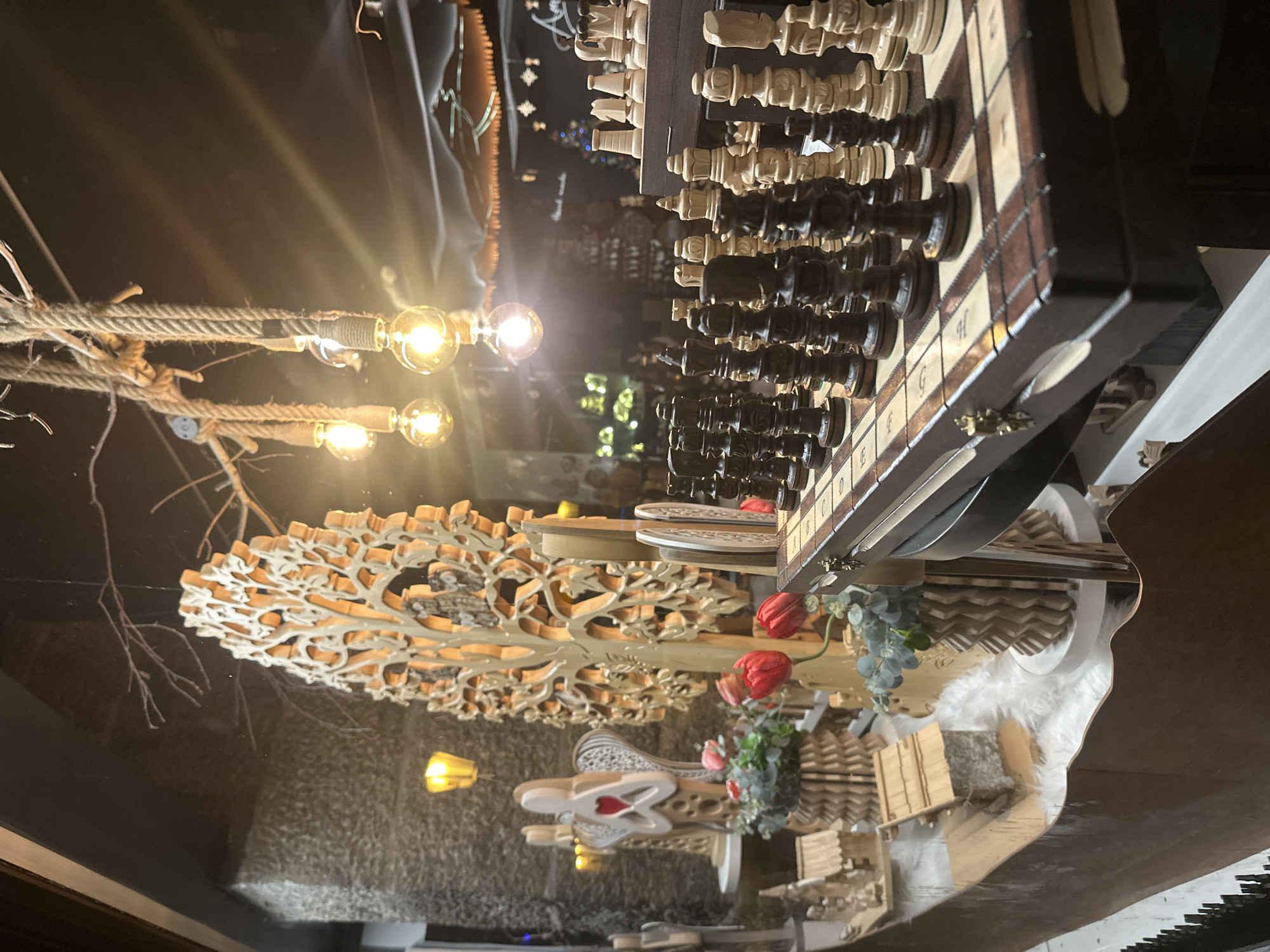 Chess sets and bar vibes in Prague on a summer evening