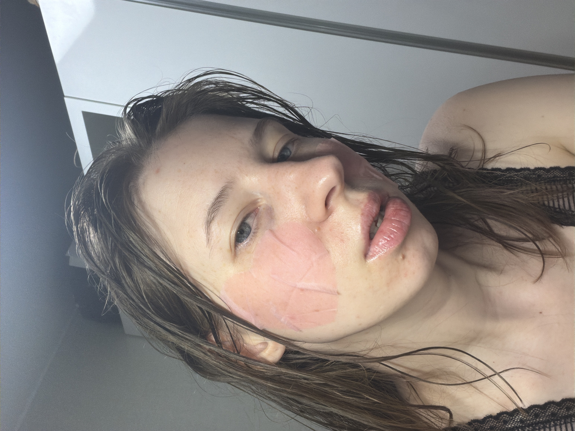 Skincare session selfies from a room in Dongducheon-si