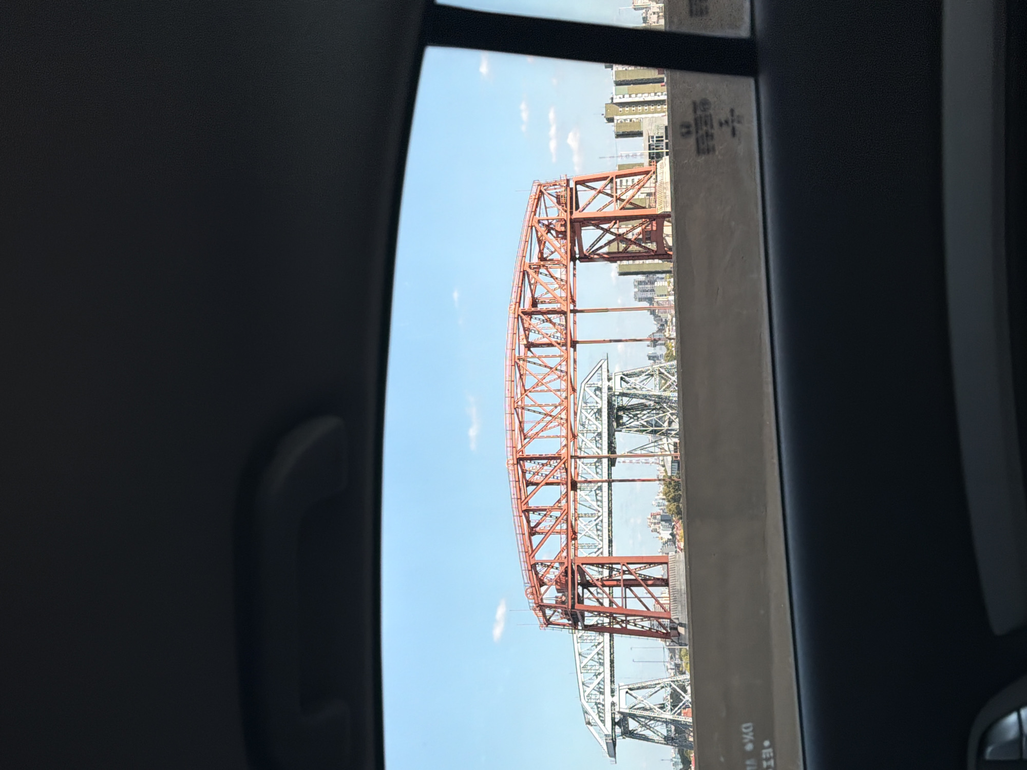 Nicolás Avellaneda Bridge captured from vehicle in Buenos Aires