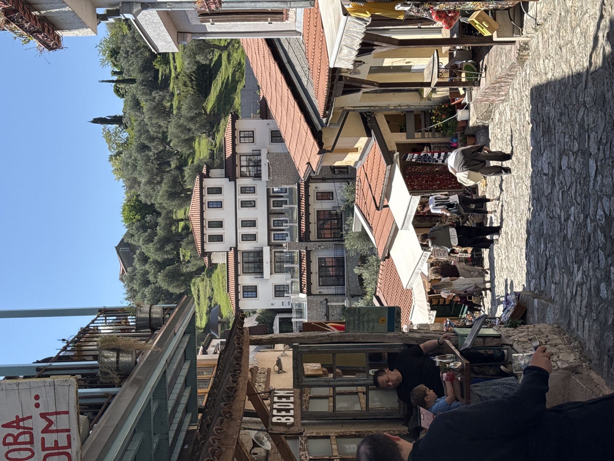 Historic marketplace bustling with activity in Stari Bar, Montenegro