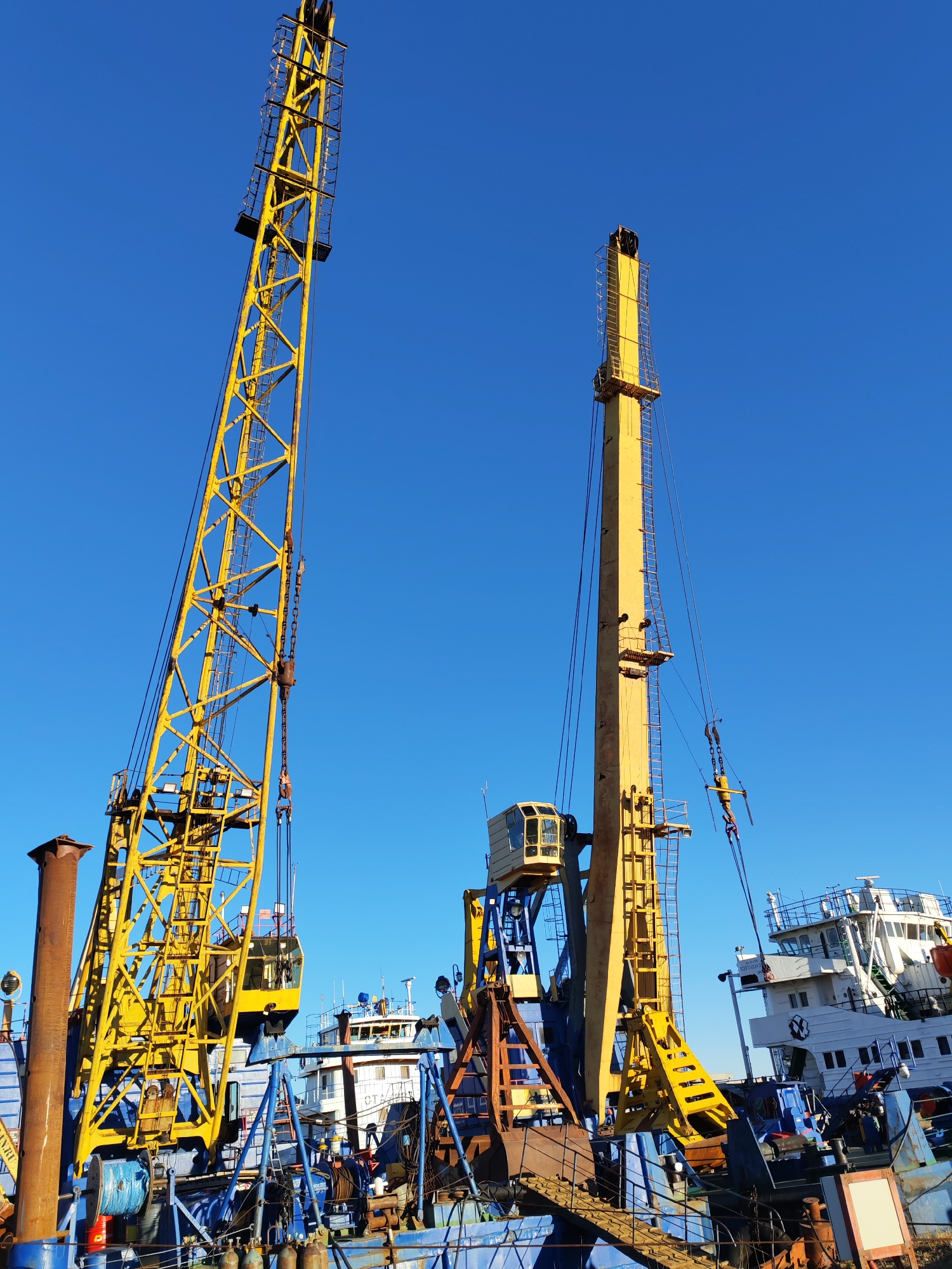 Marine industrial activity documented at port facility