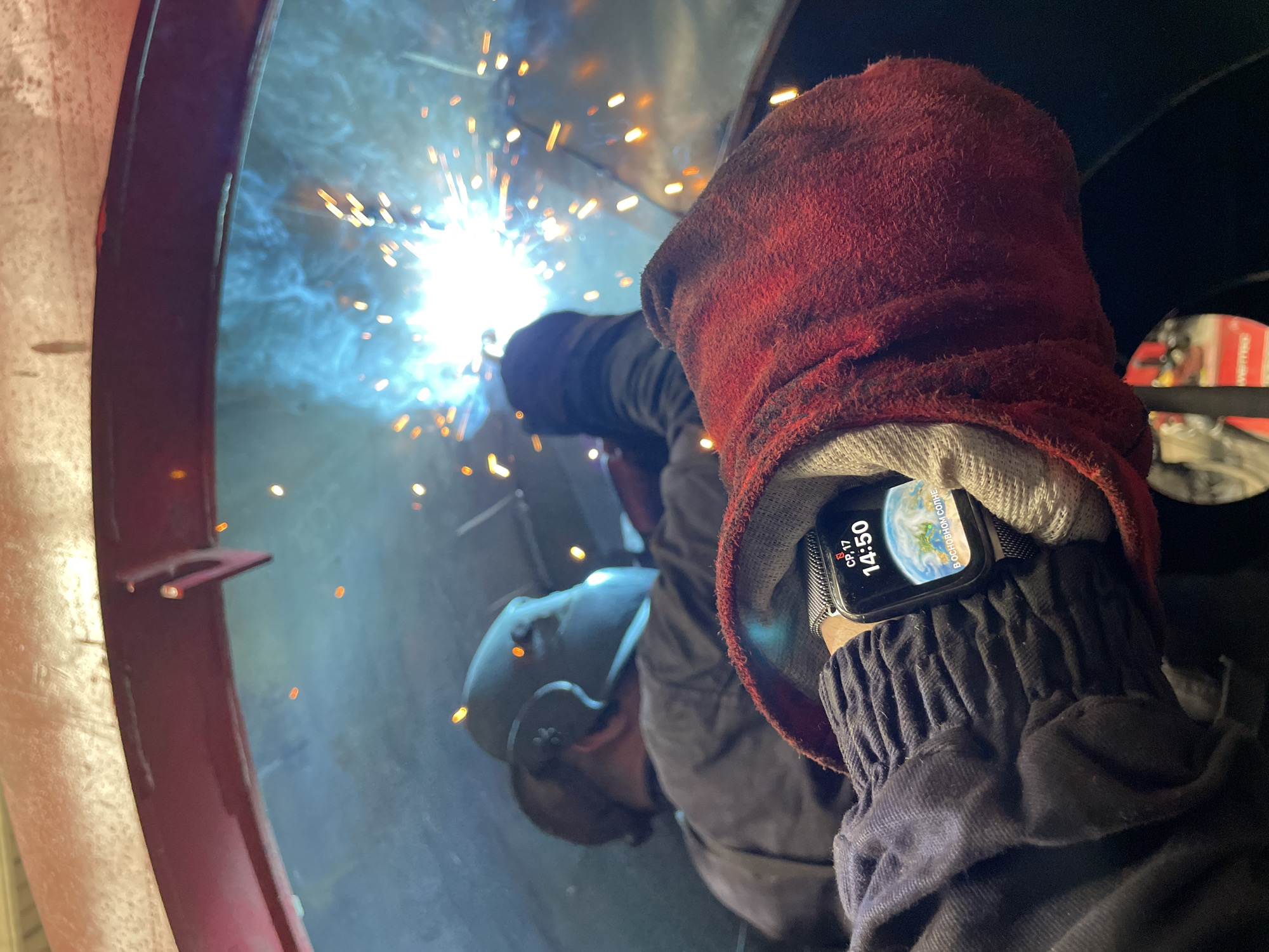 Welding session at a Tomba, Montenegro worksite
