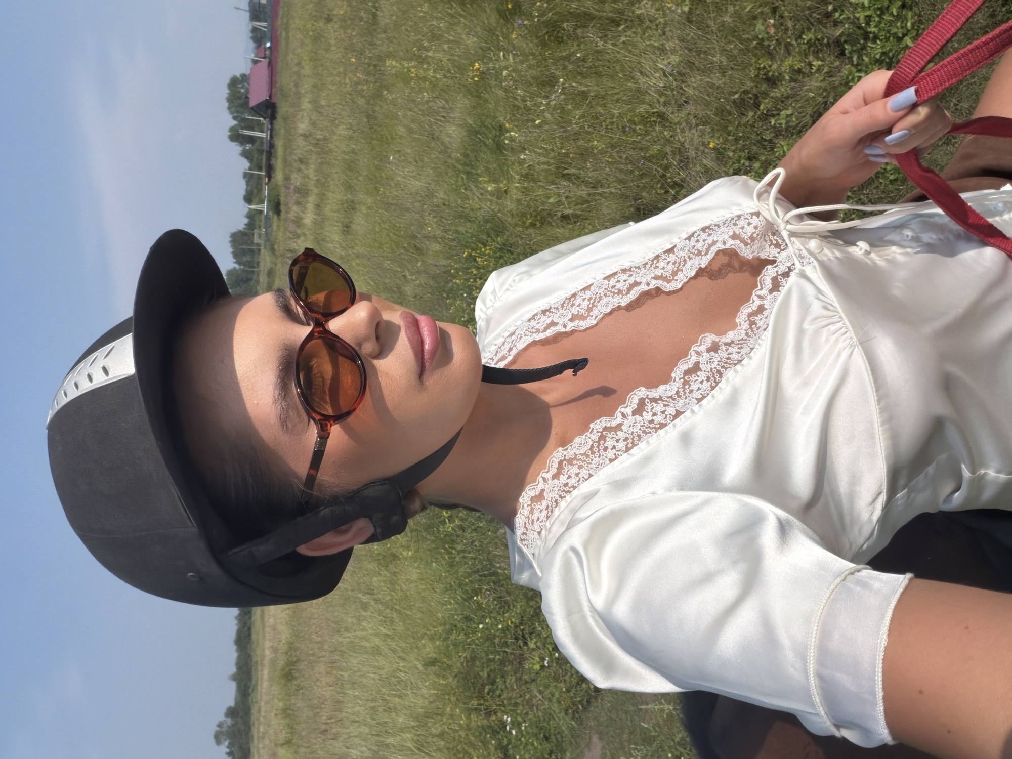 Horseback riding through open fields near Есаулово, Russia