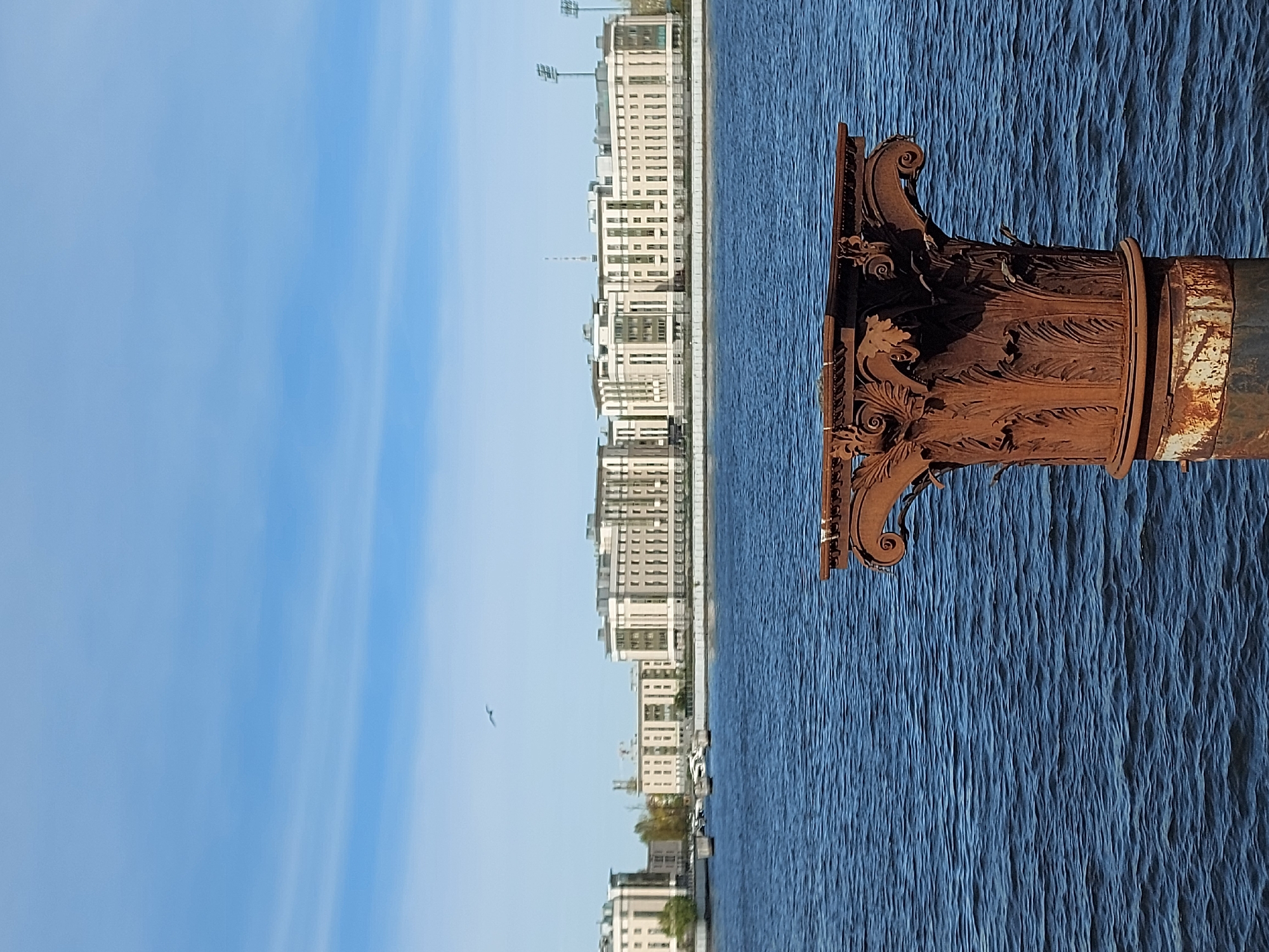 Neva River waterfront activity captured in Saint Petersburg