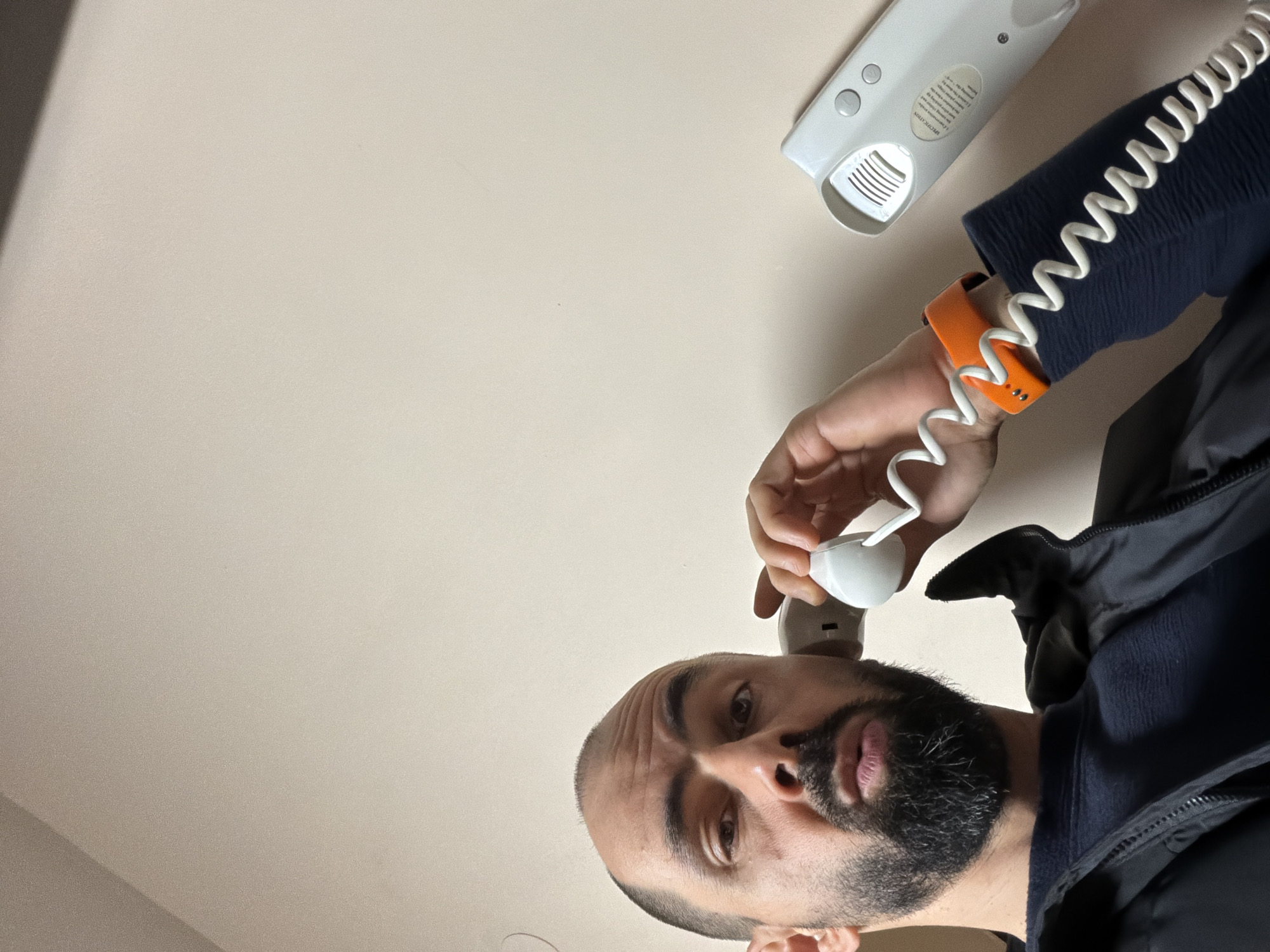 Man makes phone call in Plovdiv, Bulgaria