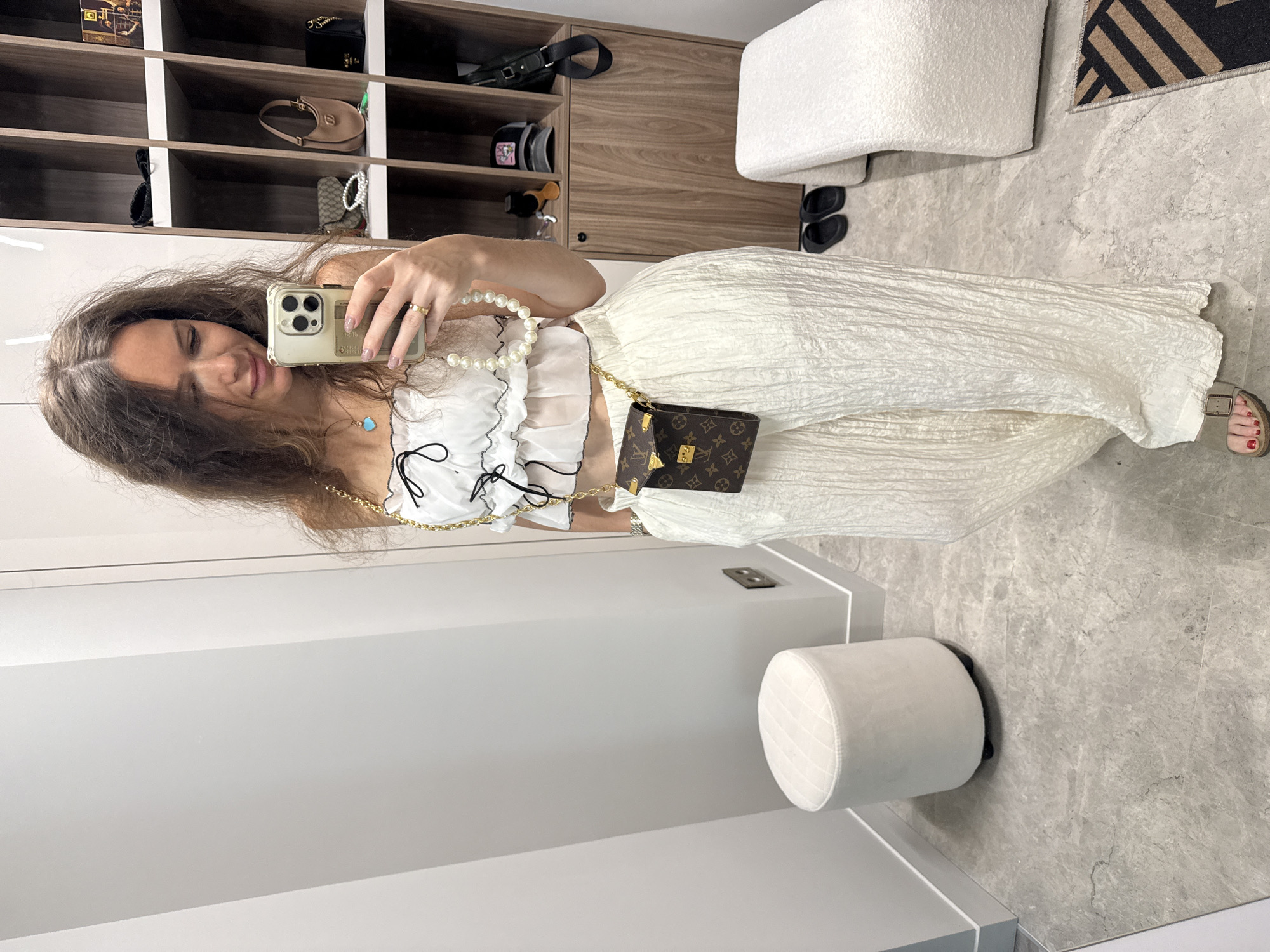 Woman takes selfie in Moscow dressing room
