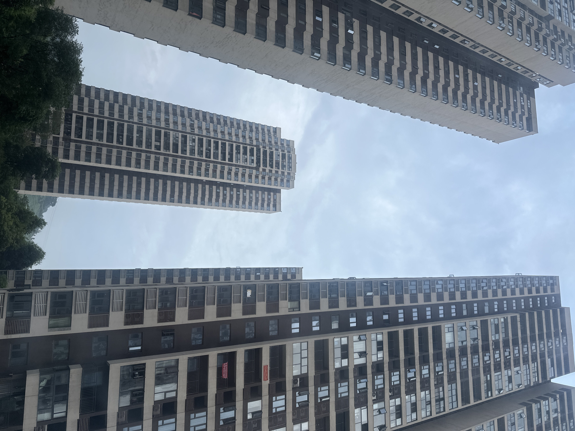 Inside and outside a Chongqing high-rise residential complex