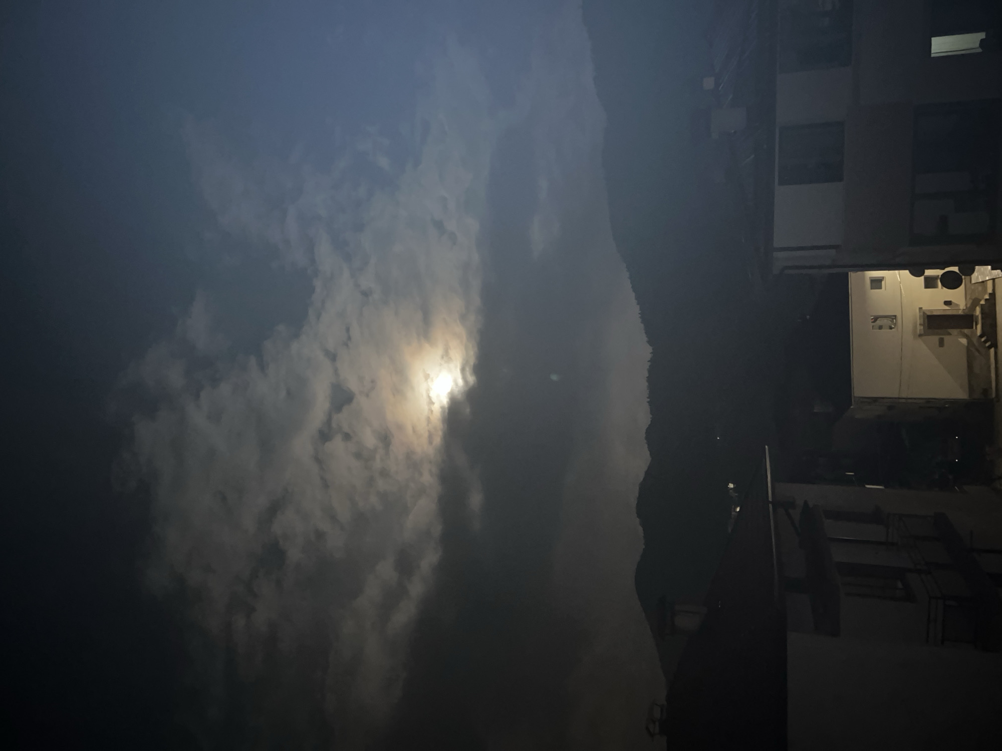 Cloudy night scene captured in Smolyan residential area