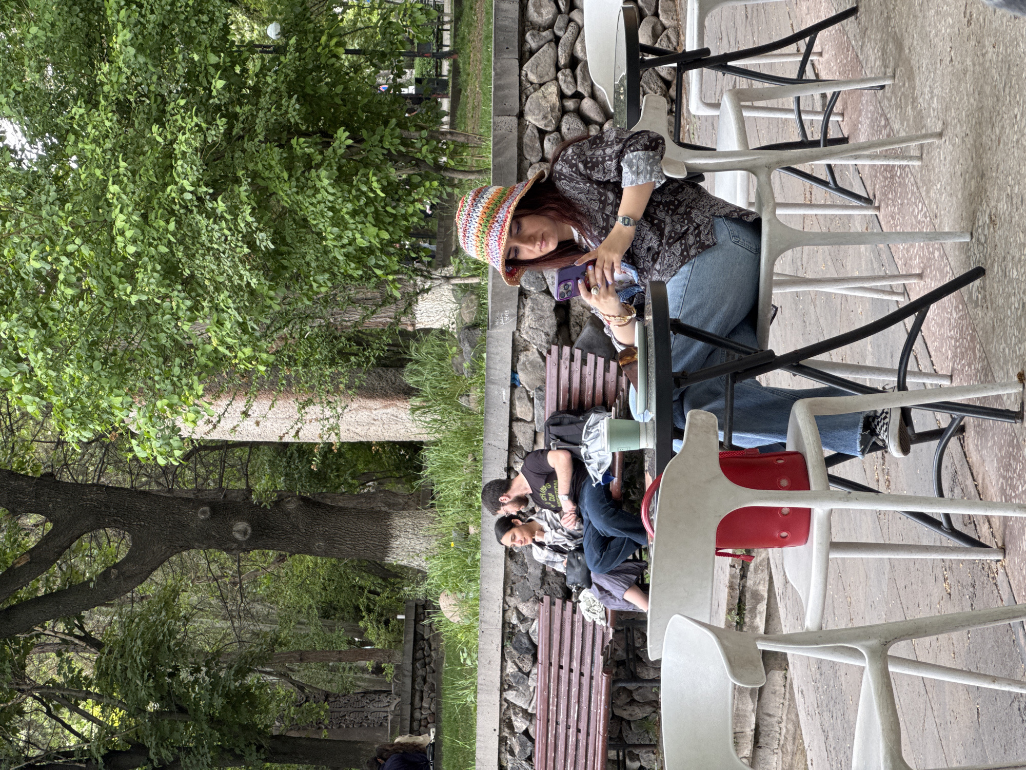 Cafe scenes documented in Yerevan's modern waterside district