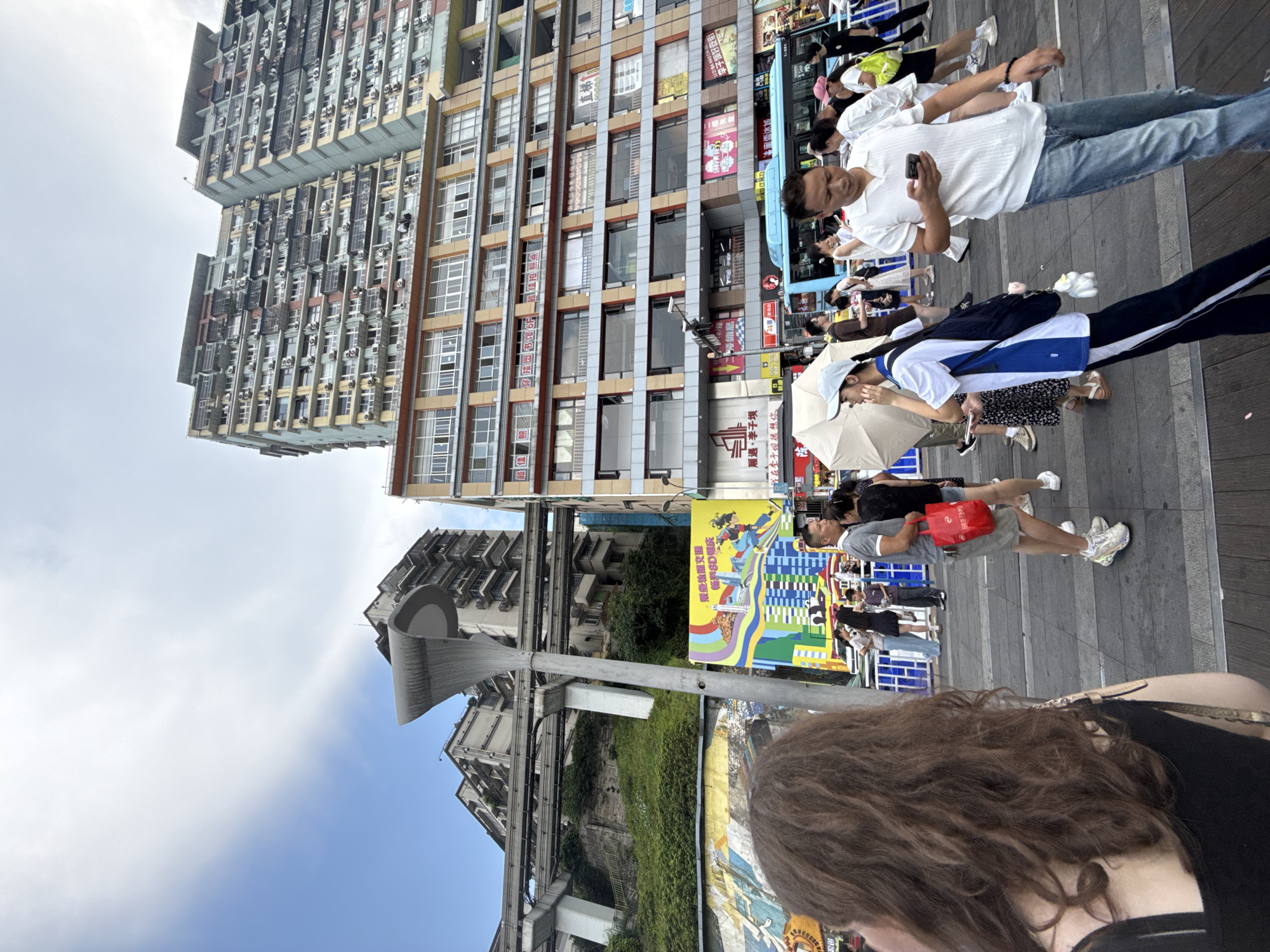 Crowded street scene in Yuzhong District, Chongqing