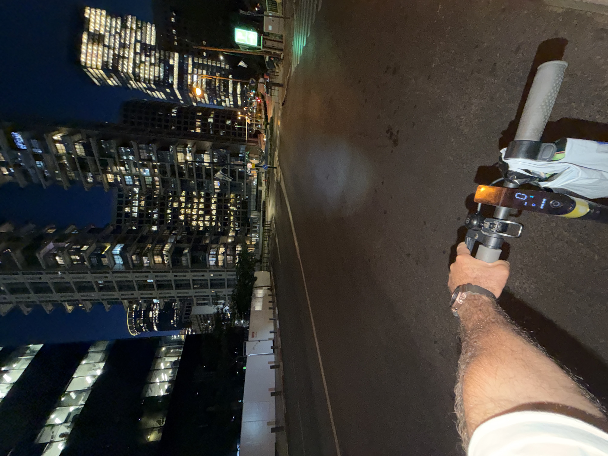 Evening scooter ride and elevator selfies in Ramat Gan