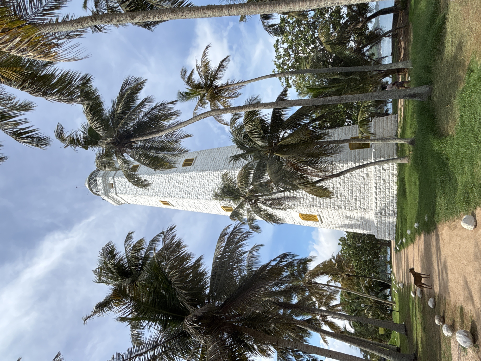 Tourist documents Dondra Head Lighthouse, Sri Lanka's southernmost point